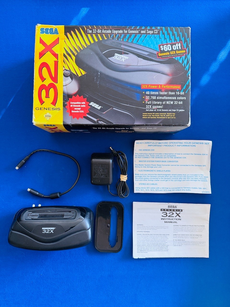 Sega 32x for Genesis Console with S-Video MOD CIB Complete Does Not Power Issues