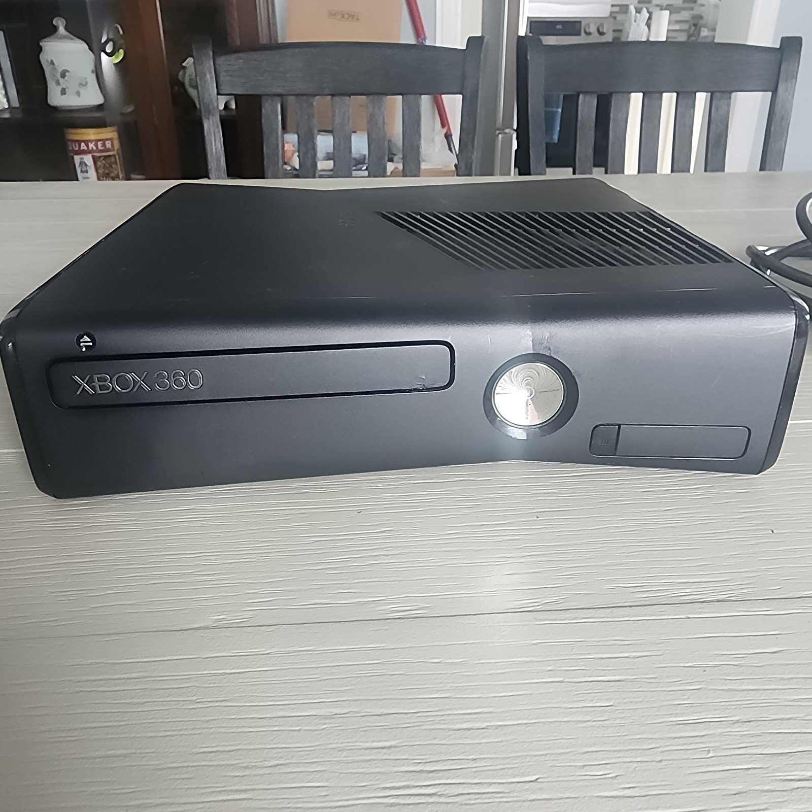Microsoft Xbox 360 S Black 1439 With Power Cable + Controllers + Games