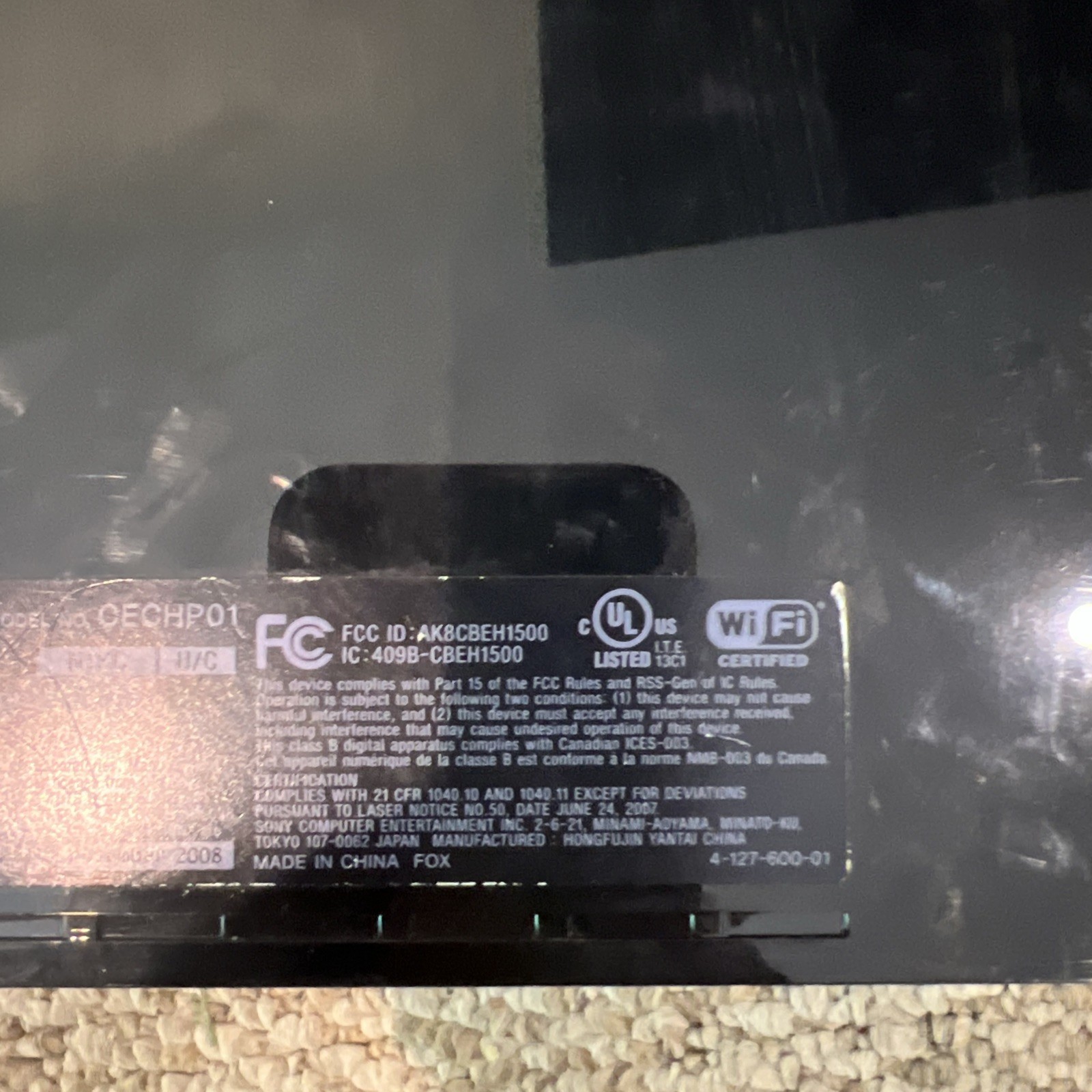 PlayStation 3 PS3 Console CECHP01 – For Parts Or Repair with power cable