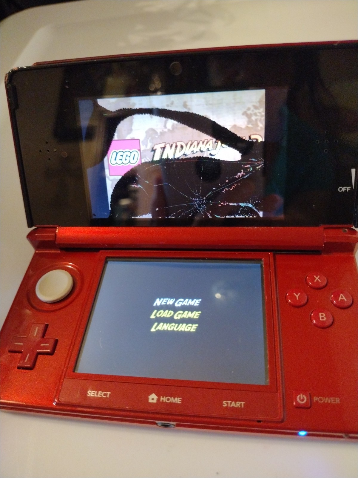 Nintendo 3DS Handheld System – Flame Red-needs outer screen repair ( DIY Utube)