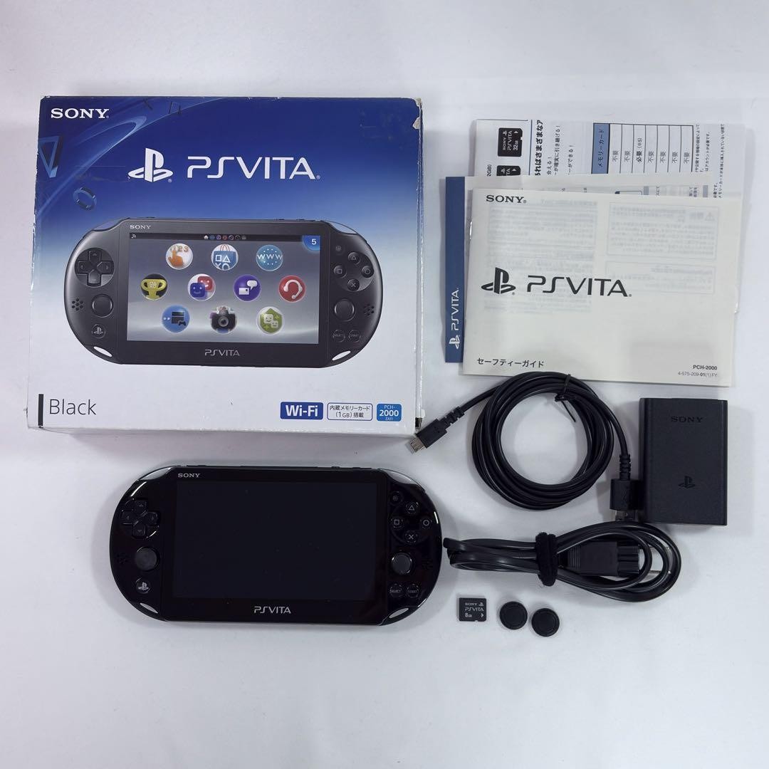Sony PS Vita PCH-2000 ZA11 Black w/Box Wi-Fi Slim Console Japan s1341M