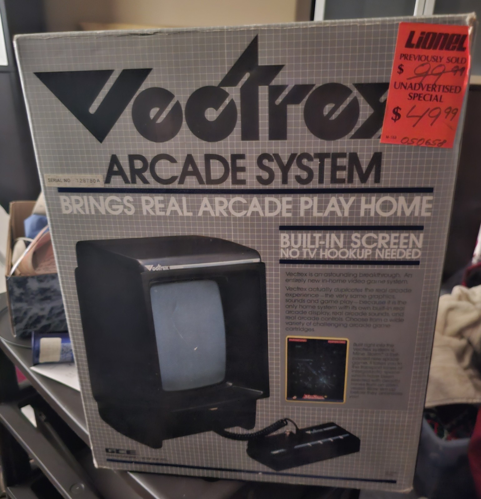 VECTREX ARCADE SYSTEM HP 3000 VIDEO GAME CONSOLE WITH 7 GAMES, 1 CONTROLLER.