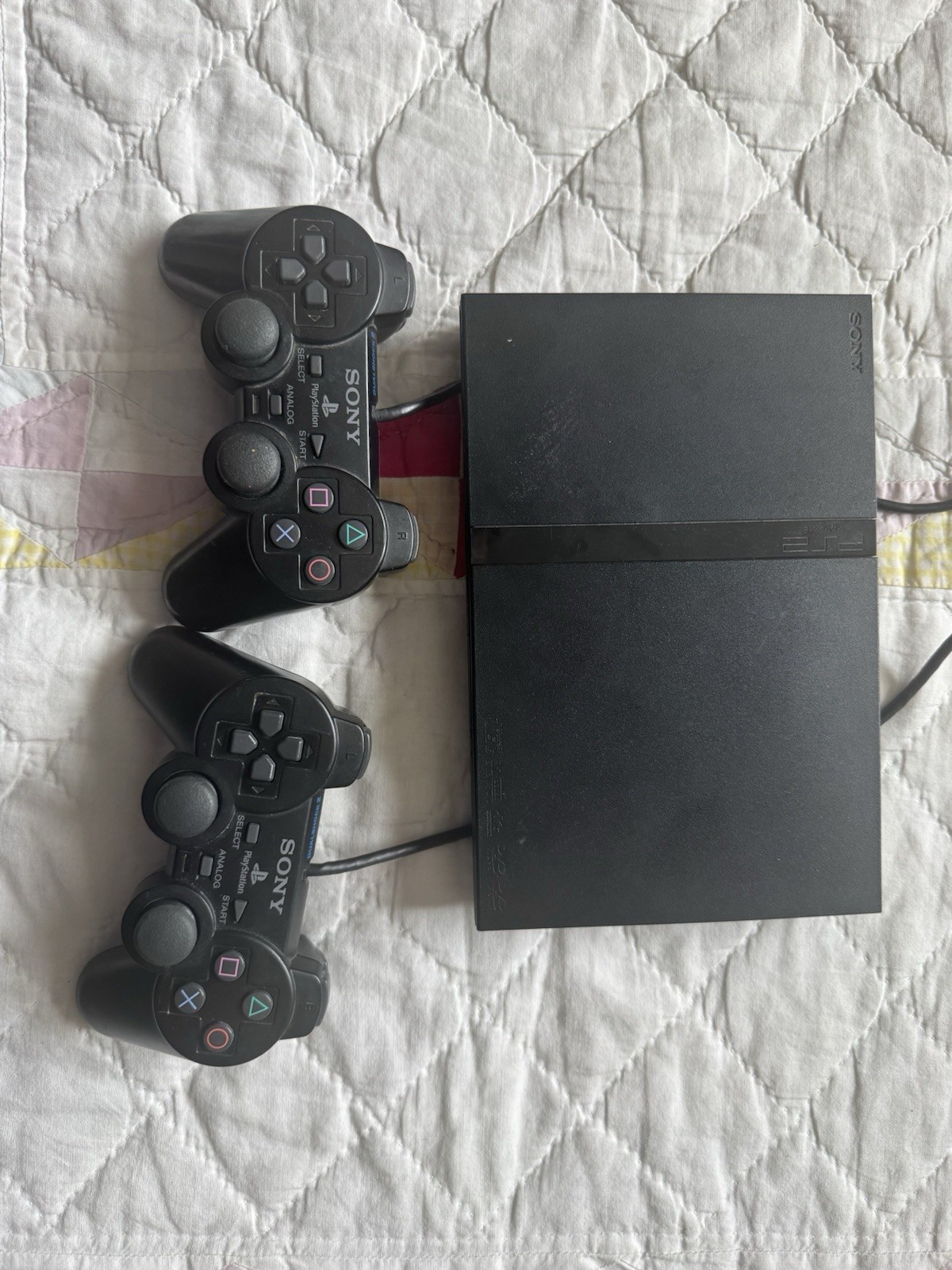 Sony PlayStation 2 Slim Black Console Controller Bundle