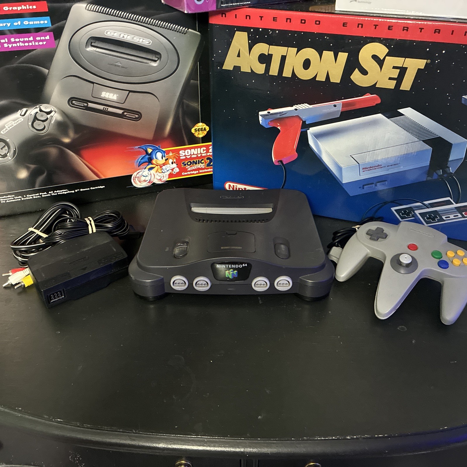Vintage Nintendo 64 N64 Console Bundle Grey Controller & Cables Tested Working