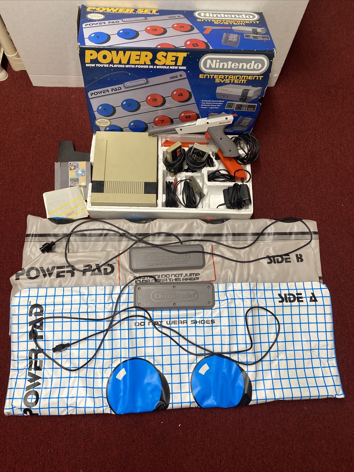 Vintage Original Nintendo NES Power Set Video Game Console 2 Controllers & Box