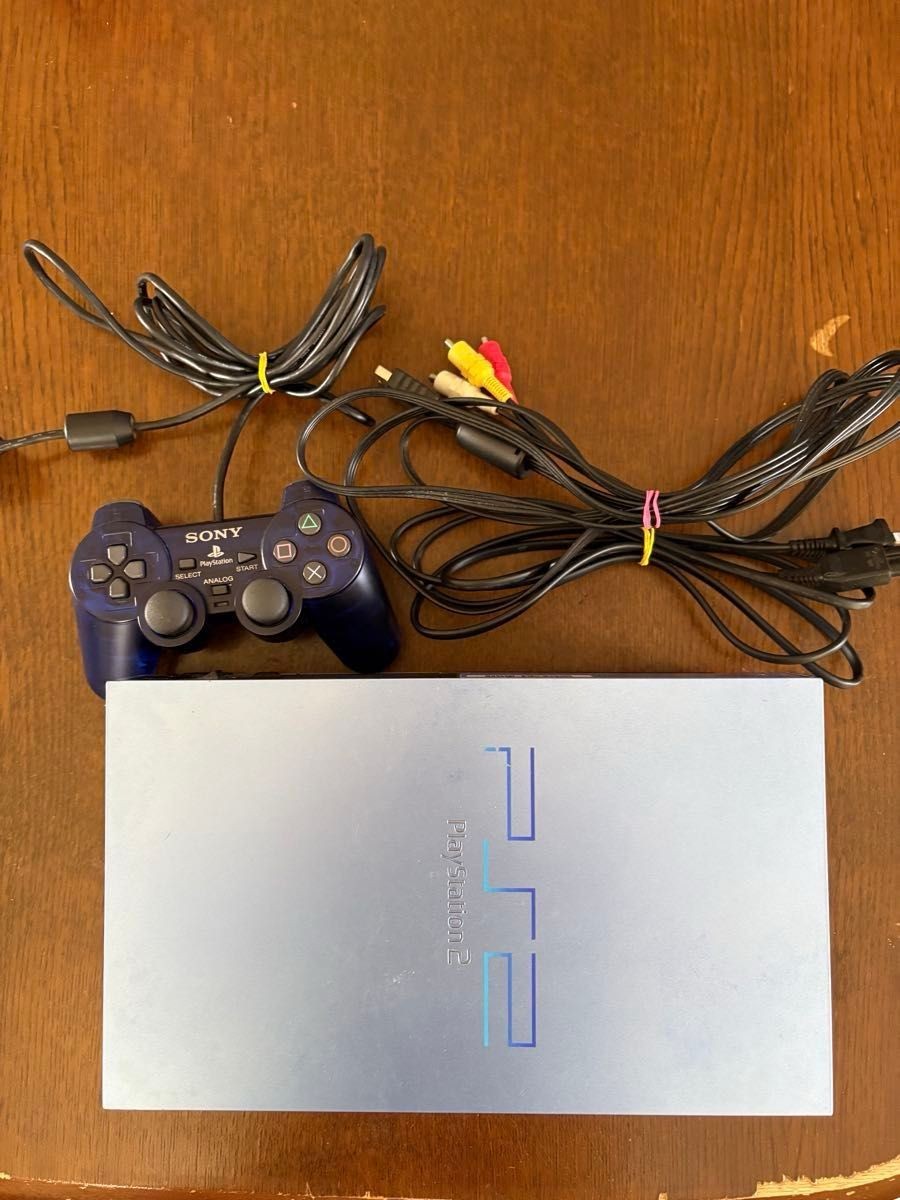 Sony PS2 Aqua Blue Console SCPH-39000 Controller Cables NTSC-J Tested JP