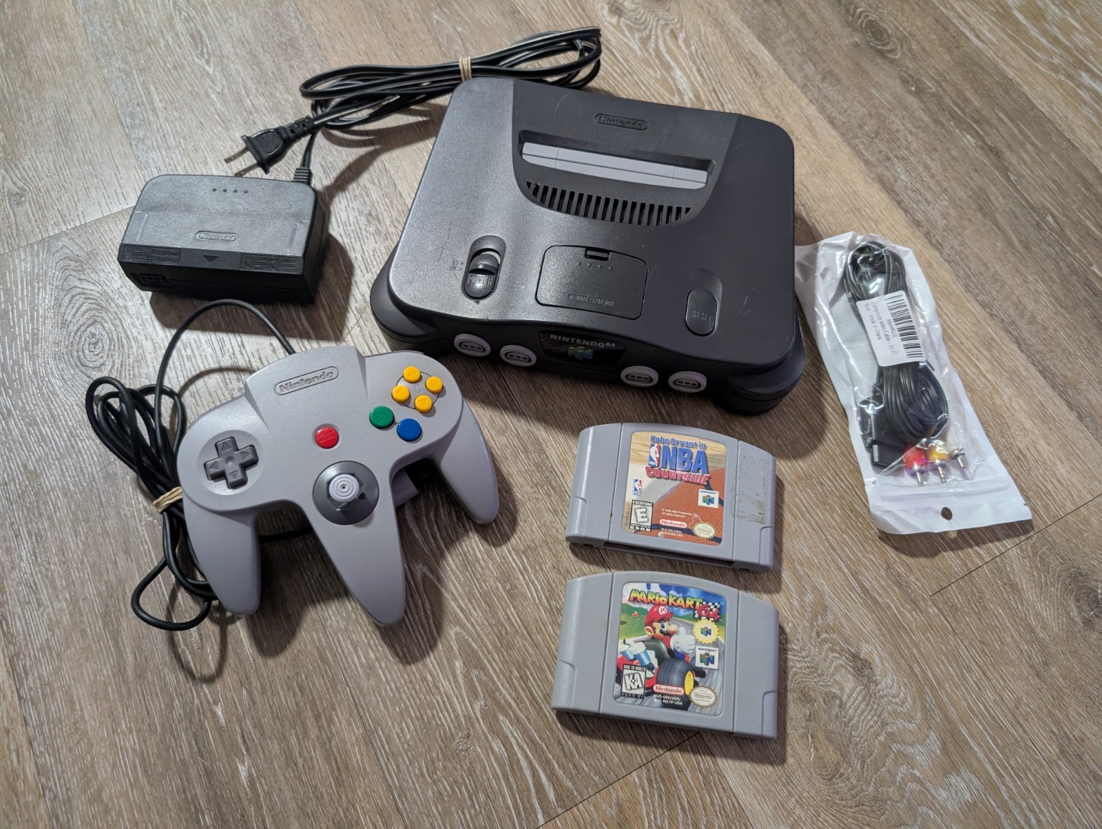 Nintendo 64 N64 Console System Bundle W/ Controller, Cables, Mario Kart | Tested