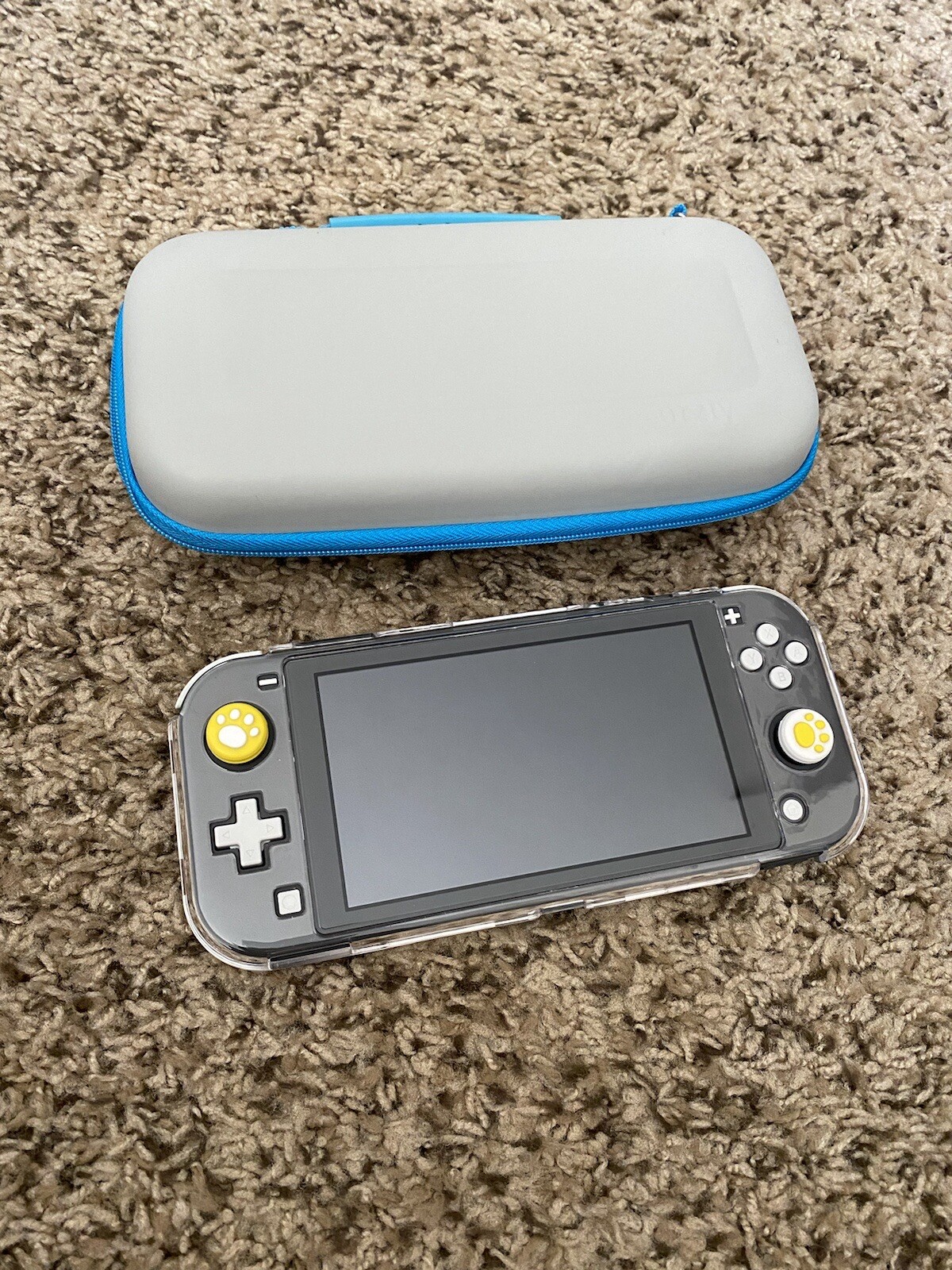 Gray Nintendo Switch Lite + Case and Clear Cover Protector (No Charger)