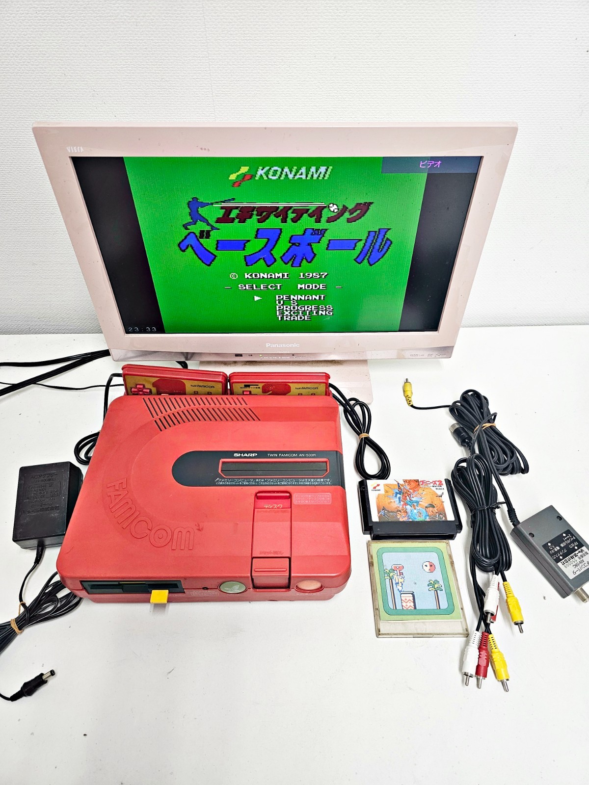 Sharp Twin Famicom AN-500R Red New Belt/tuning 641 Japan DHL 1 week to USA