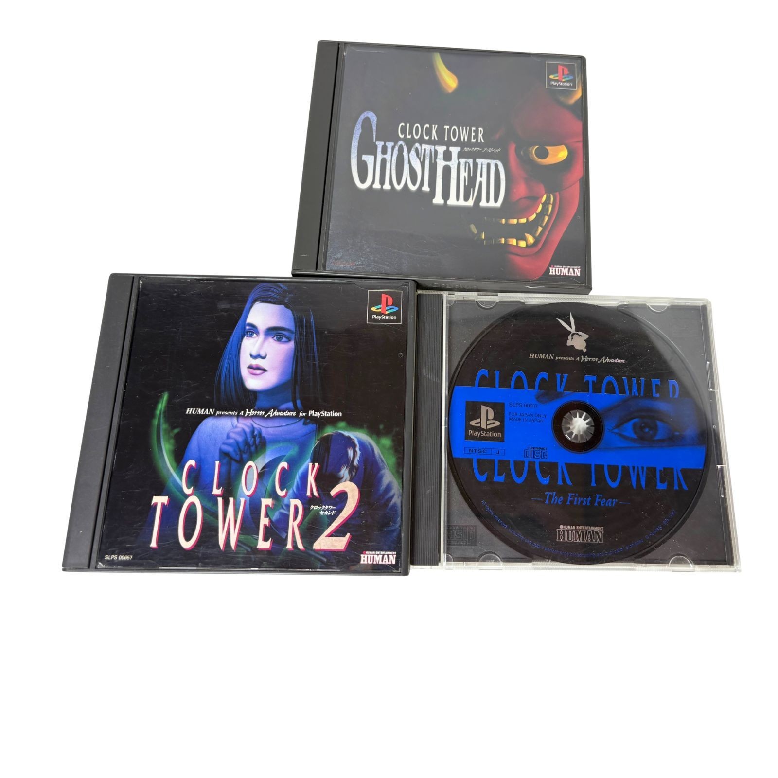 Sony PS1 SCPH-7000 Console Clock Tower Horror Bundle Japan Tested