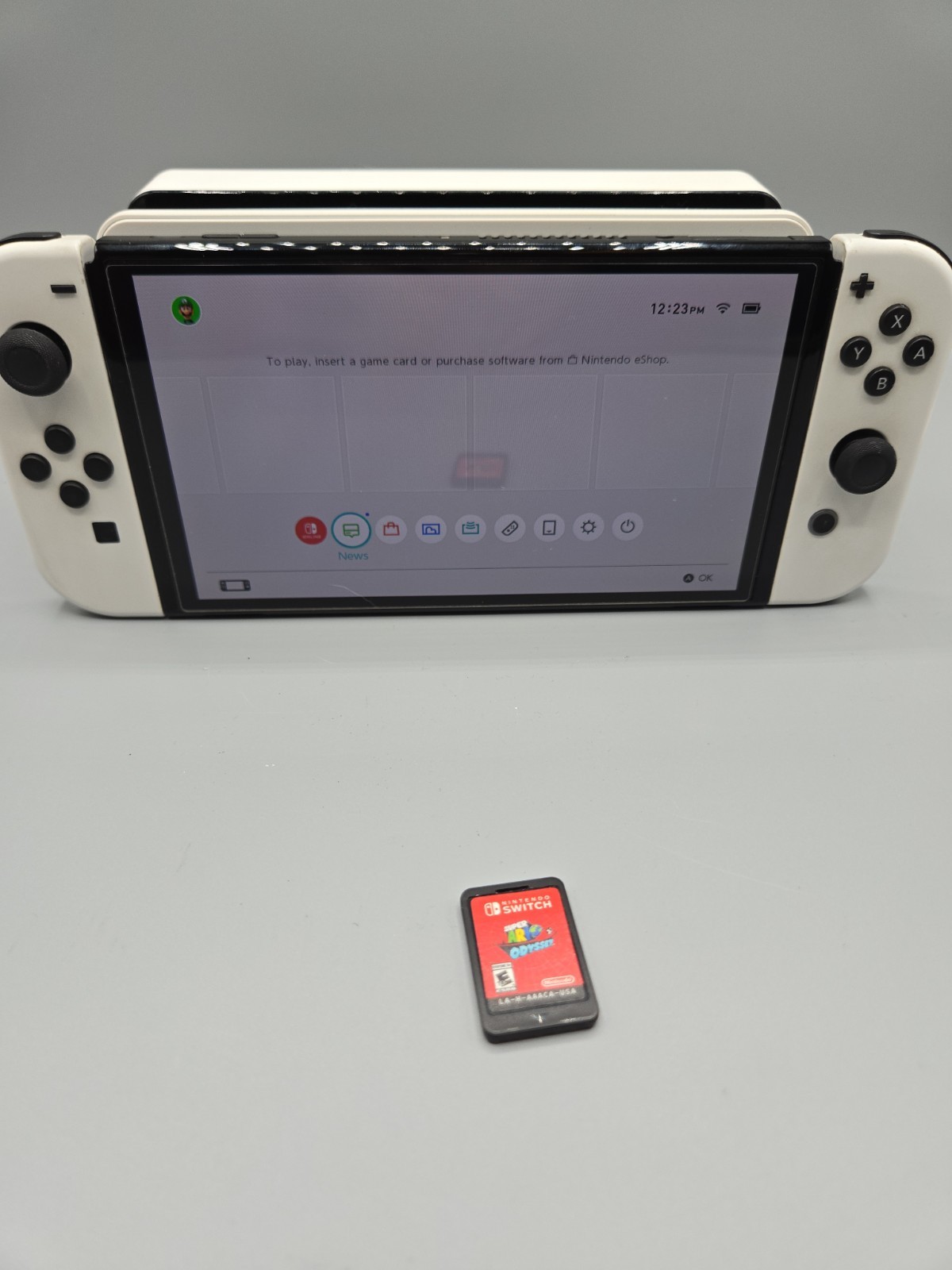 Nintendo Switch OLED Console System White With Docking Station, Mario Odyssey