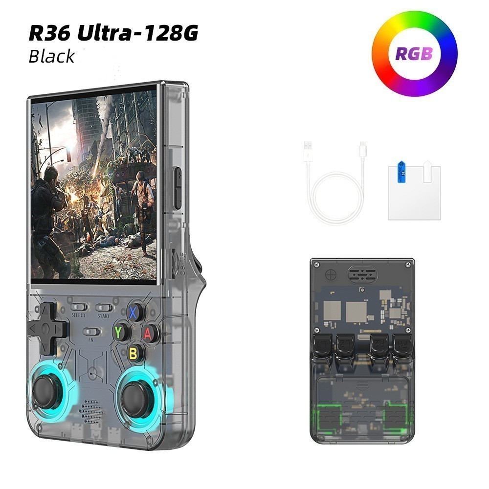 R36 Ultra Retro Handheld Game Console 4 Inch Open-Source Linux System 64GB-128GB