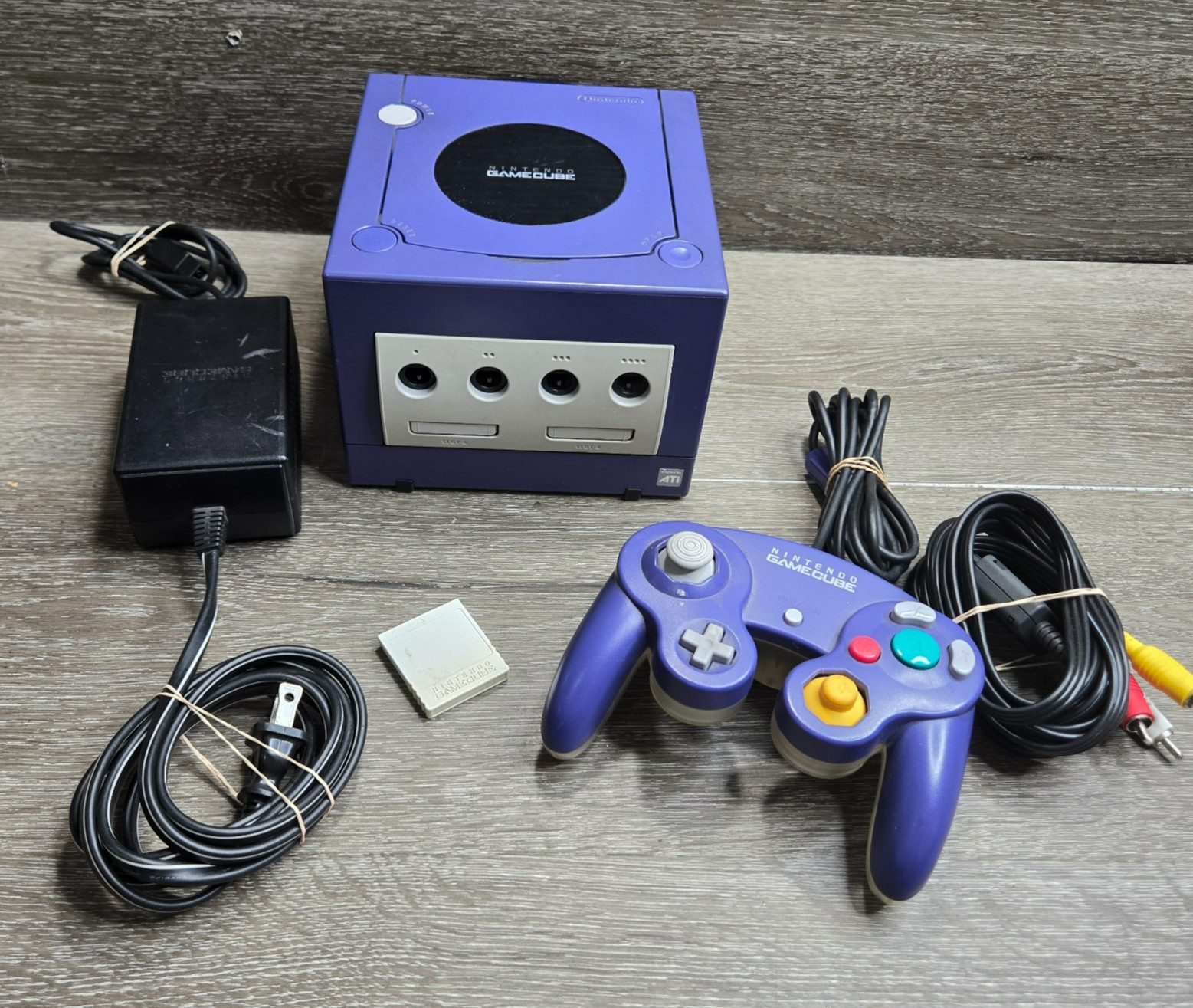 Nintendo GameCube Indigo Purple DOL-001 Console OEM Controller Memory Card