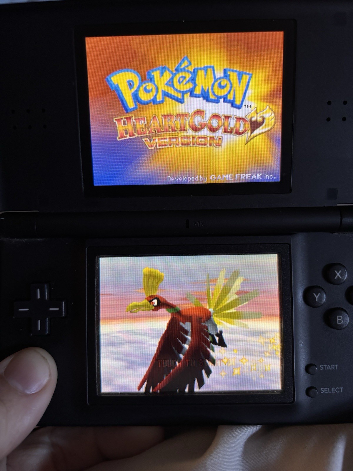 Nintendo Ds Lite Console Black And Pokemon Heart Gold