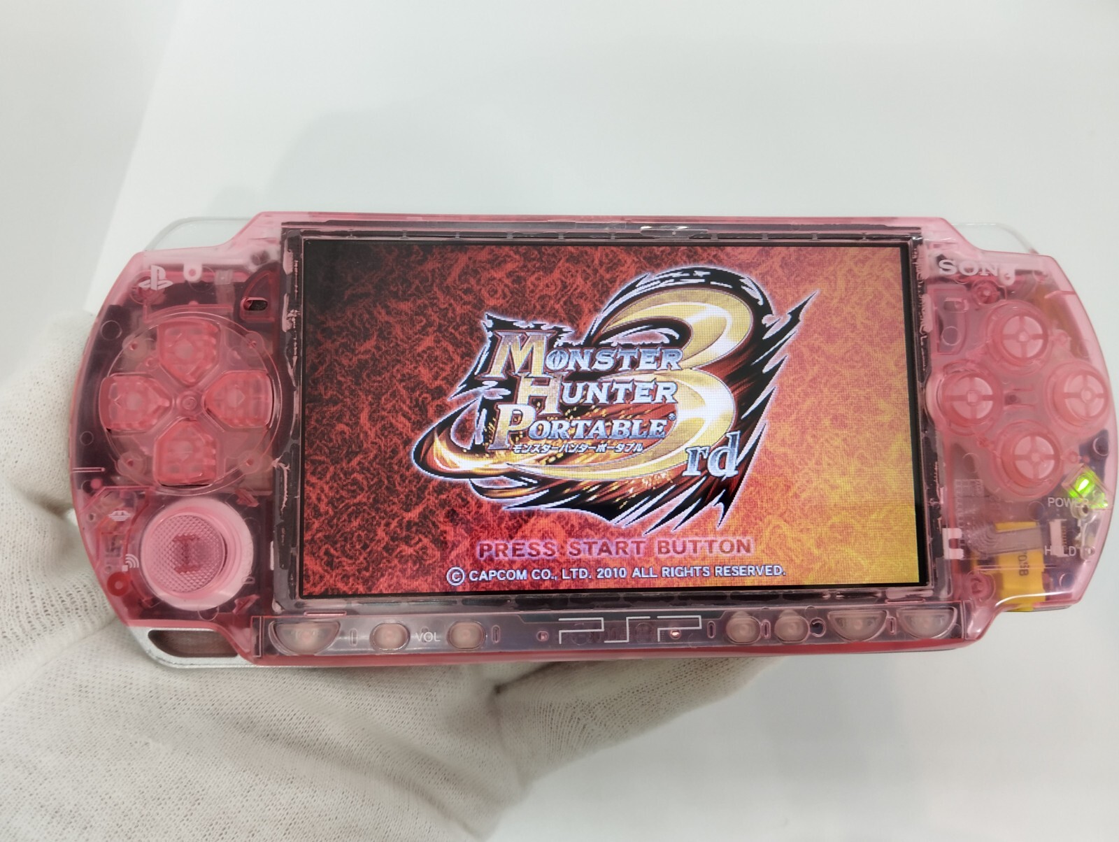 Sony PSP 2000 System w/ Charger Clear Pink color Region Free Import Custom