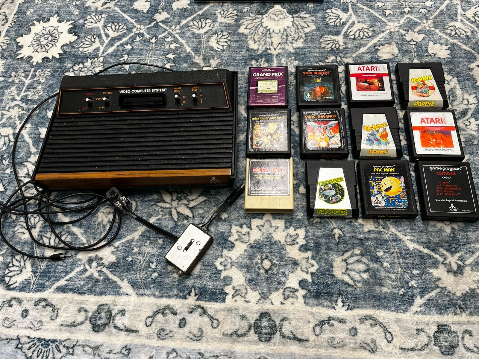 Vintage Atari CX- 2600 Video Game Console Lot With Games 12 games