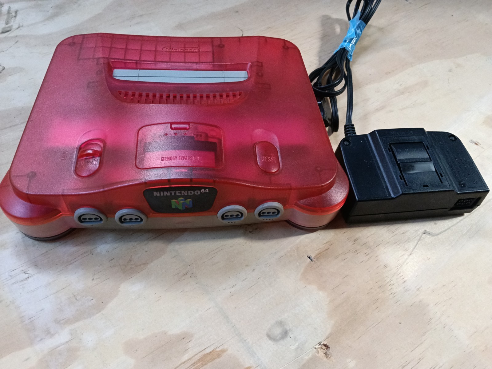 Nintendo 64　clear red/pink　 N64 Console&Power cord　Operation confirmed