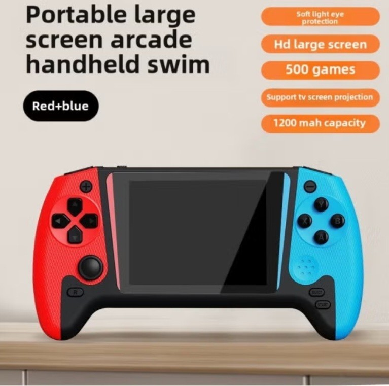 Q21 Retro Handheld Game Console 3.5” Screen Built-In Games Red/Blue