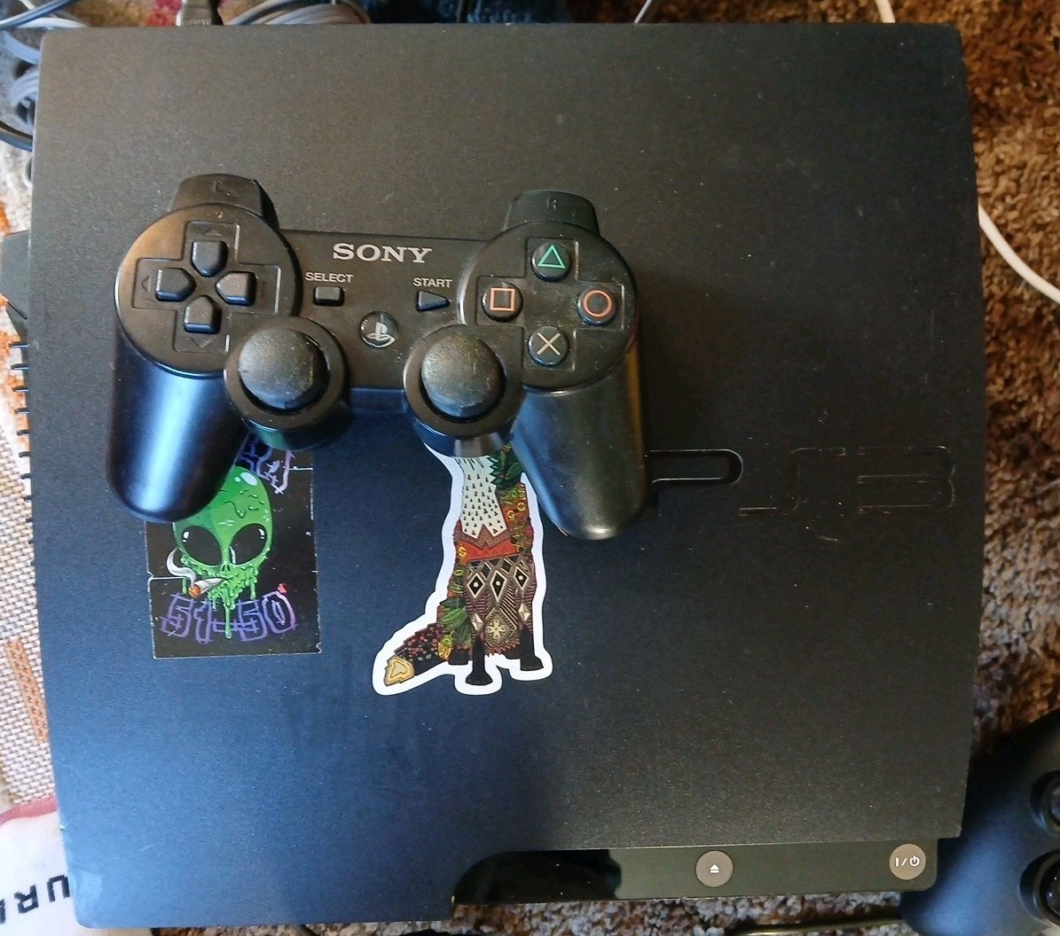 Sony PlayStation 3 PS3 Slim Console With Controller + PowerCord Tested & Working