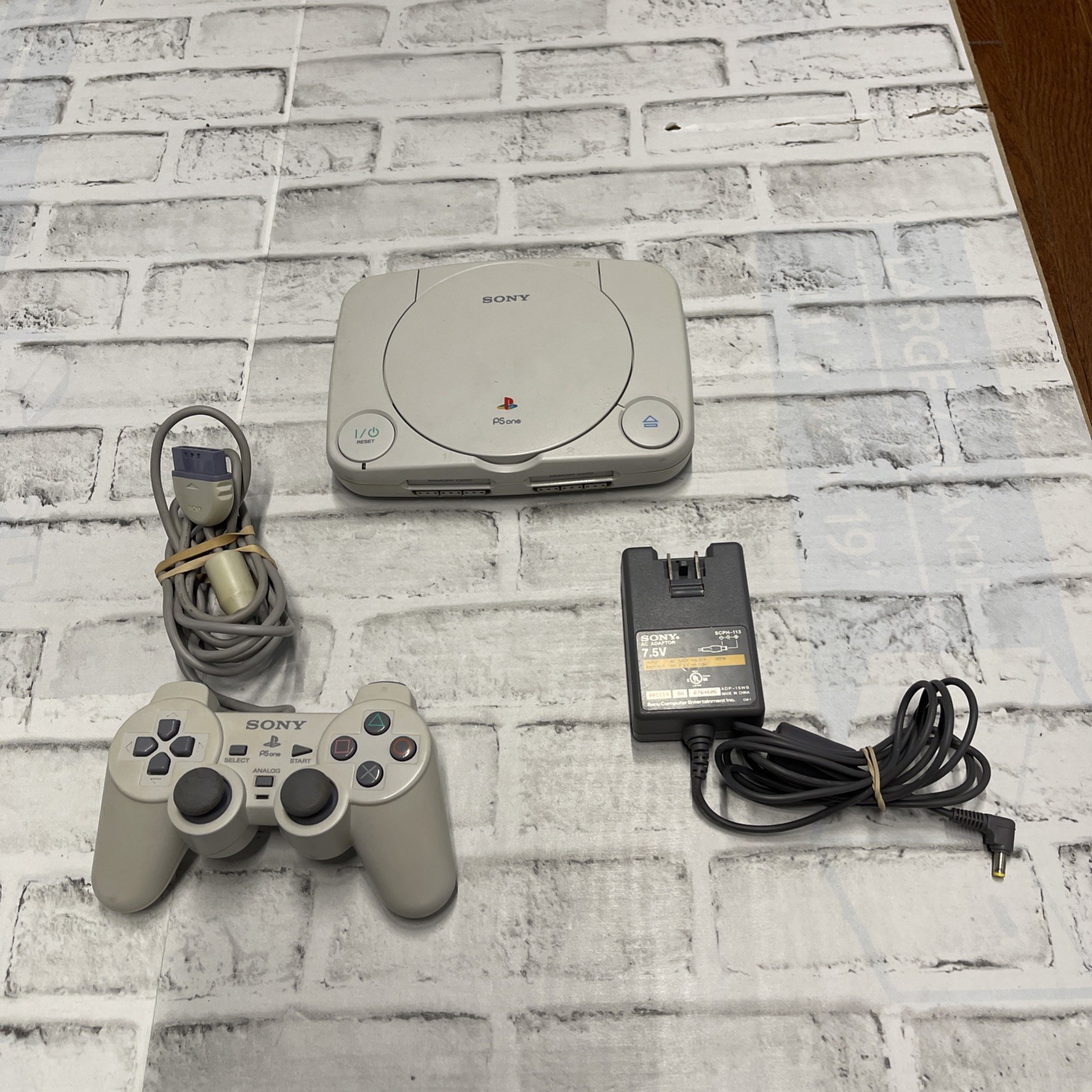 Sony PSOne Slim White Console PS1 (SCPH-101) w Controller, Power Cord Tested Vtg