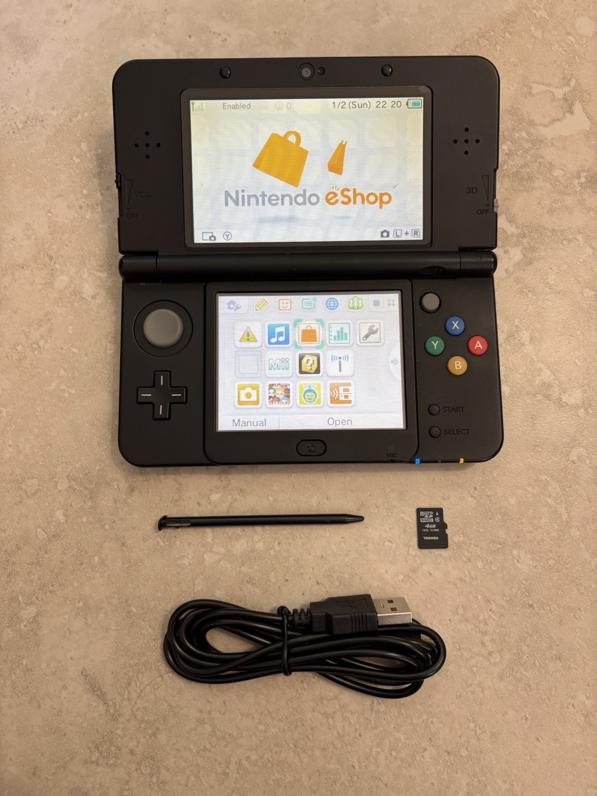 Nintendo New 3DS Black Edition Handheld System Console With Charger USA Seller