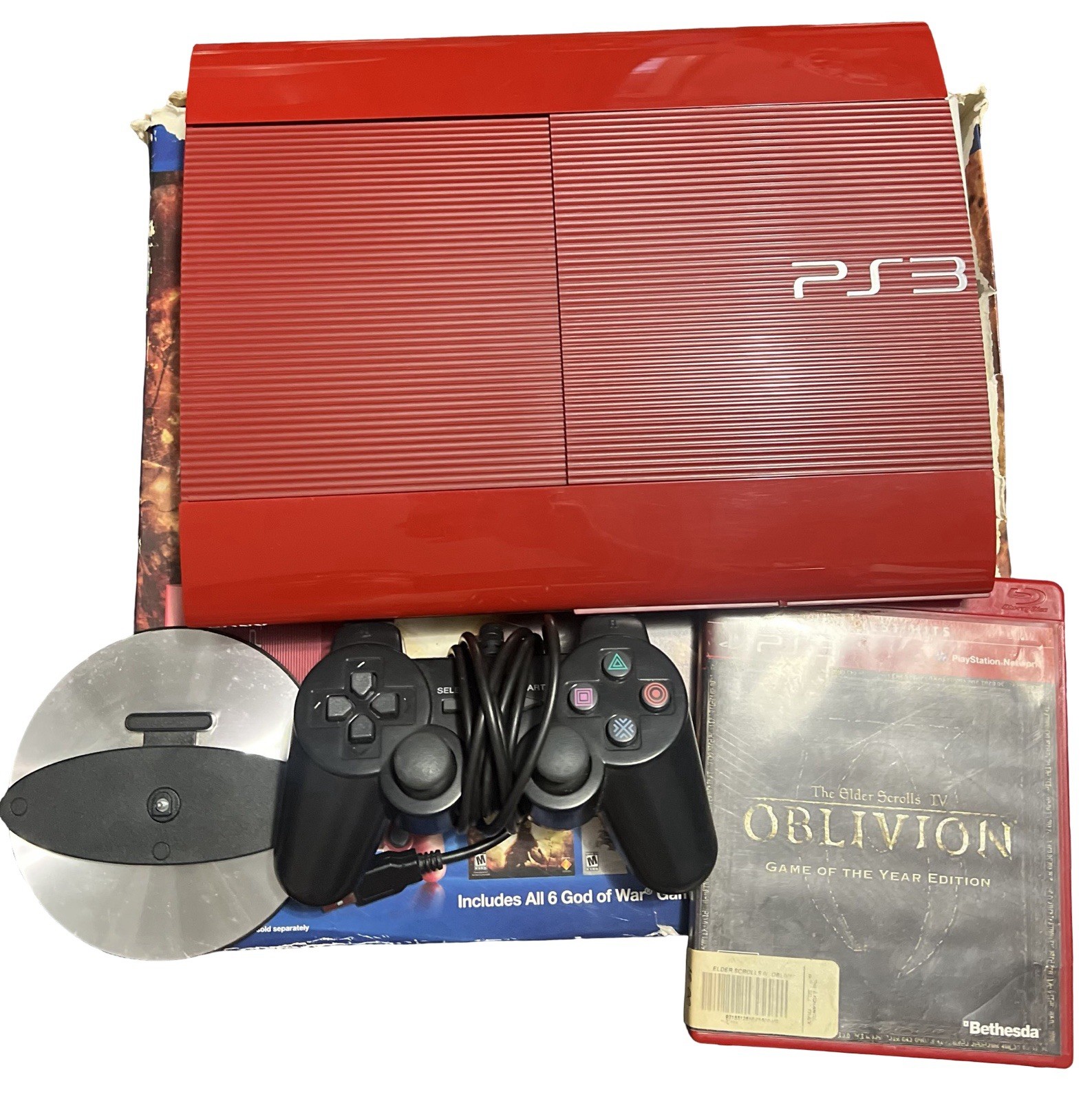Sony PlayStation 3 500GB Console God of War Box Bundle Vertical Stand Limited