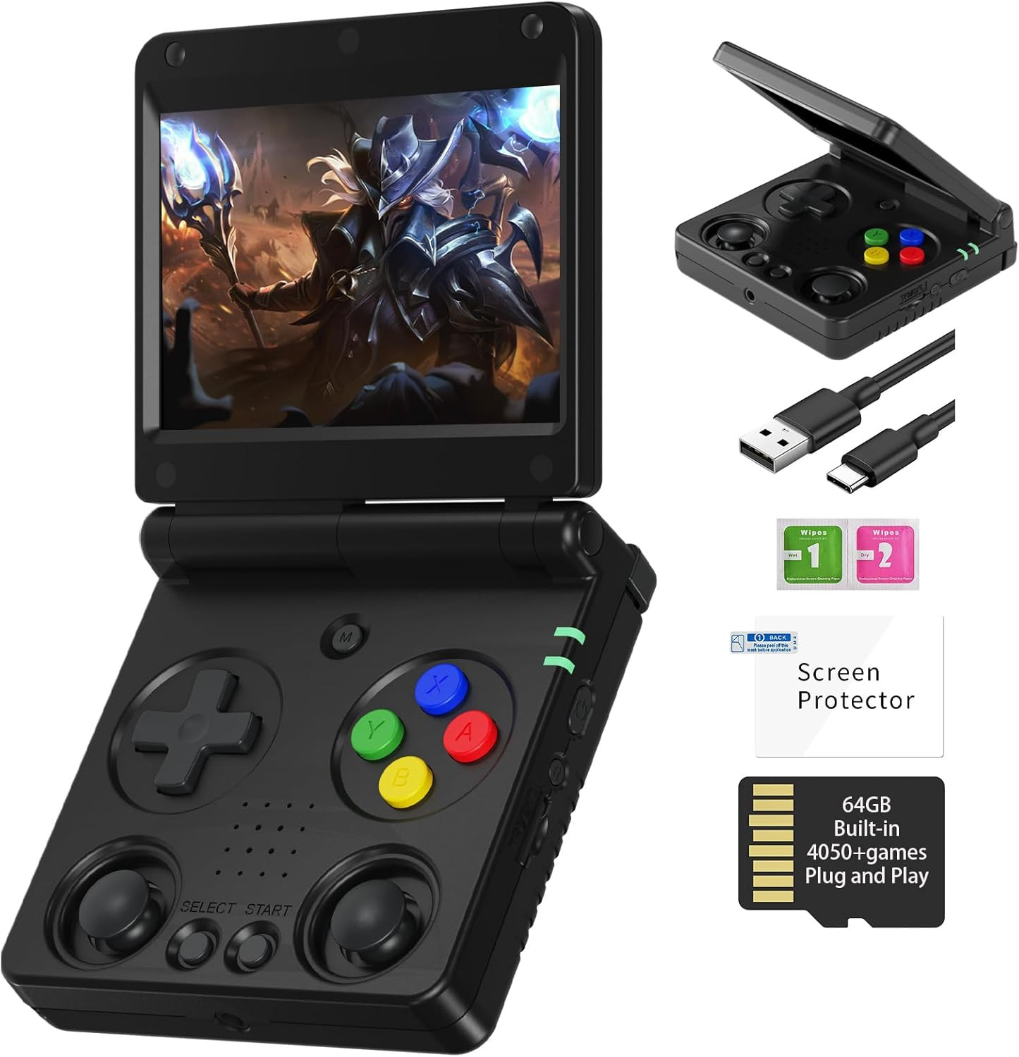 RG34XXSP Retro Handheld Game Console Linux 3.4” IPS Screen 720*480 Built-In 64G