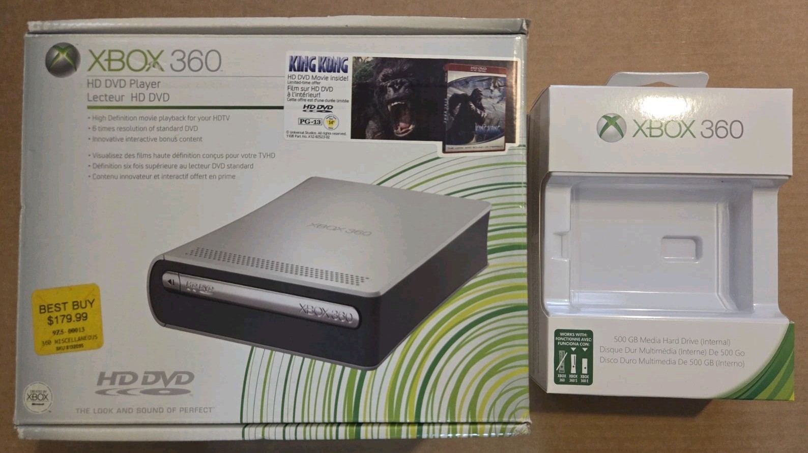 Xbox 360 E 4GB Kinect Console Bundle w/ HD DVD player & 500GB Hard Drive HDD
