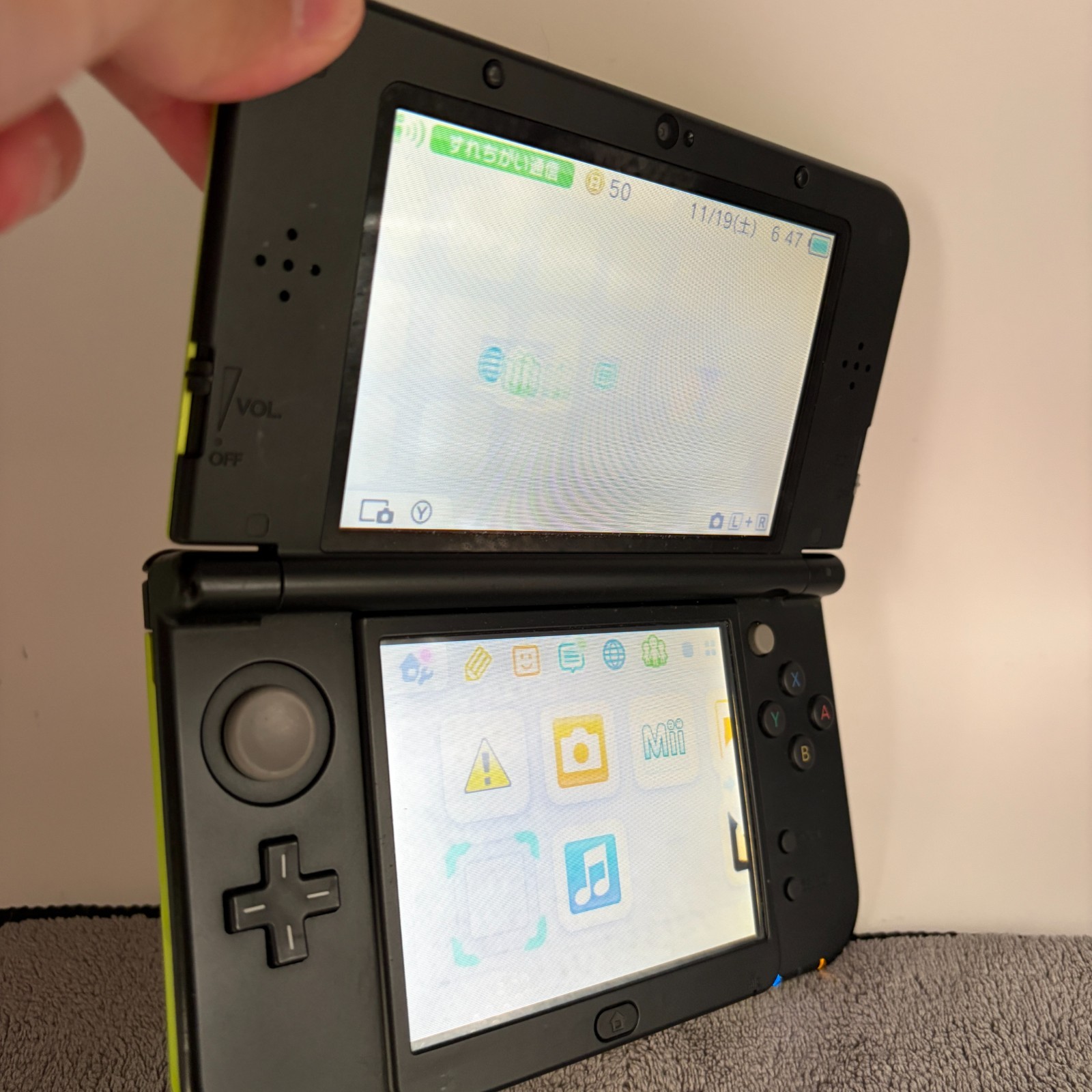 【Excellent5】NEW Nintendo 3DS LL XL Lime black Monster Hunter Game Console
