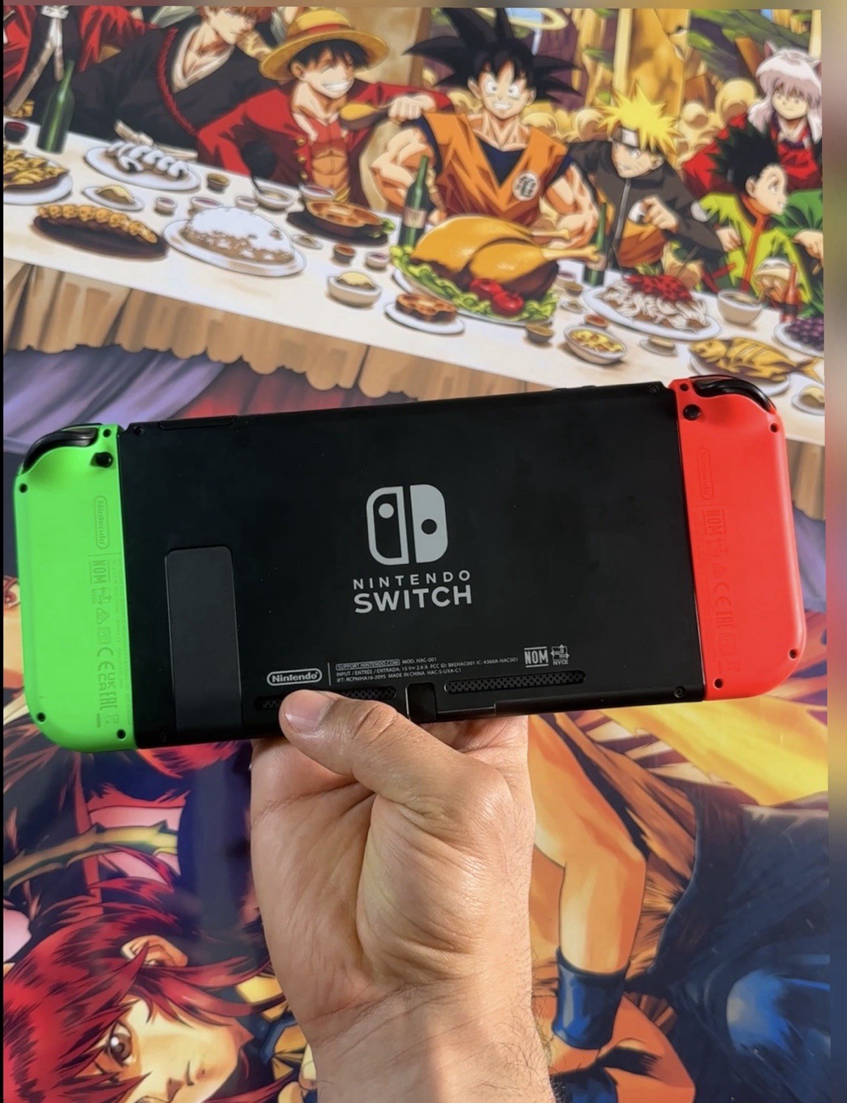 Nintendo Switch Console HAC-001 Neon Red/Green Joycons Dock Bundle Tested