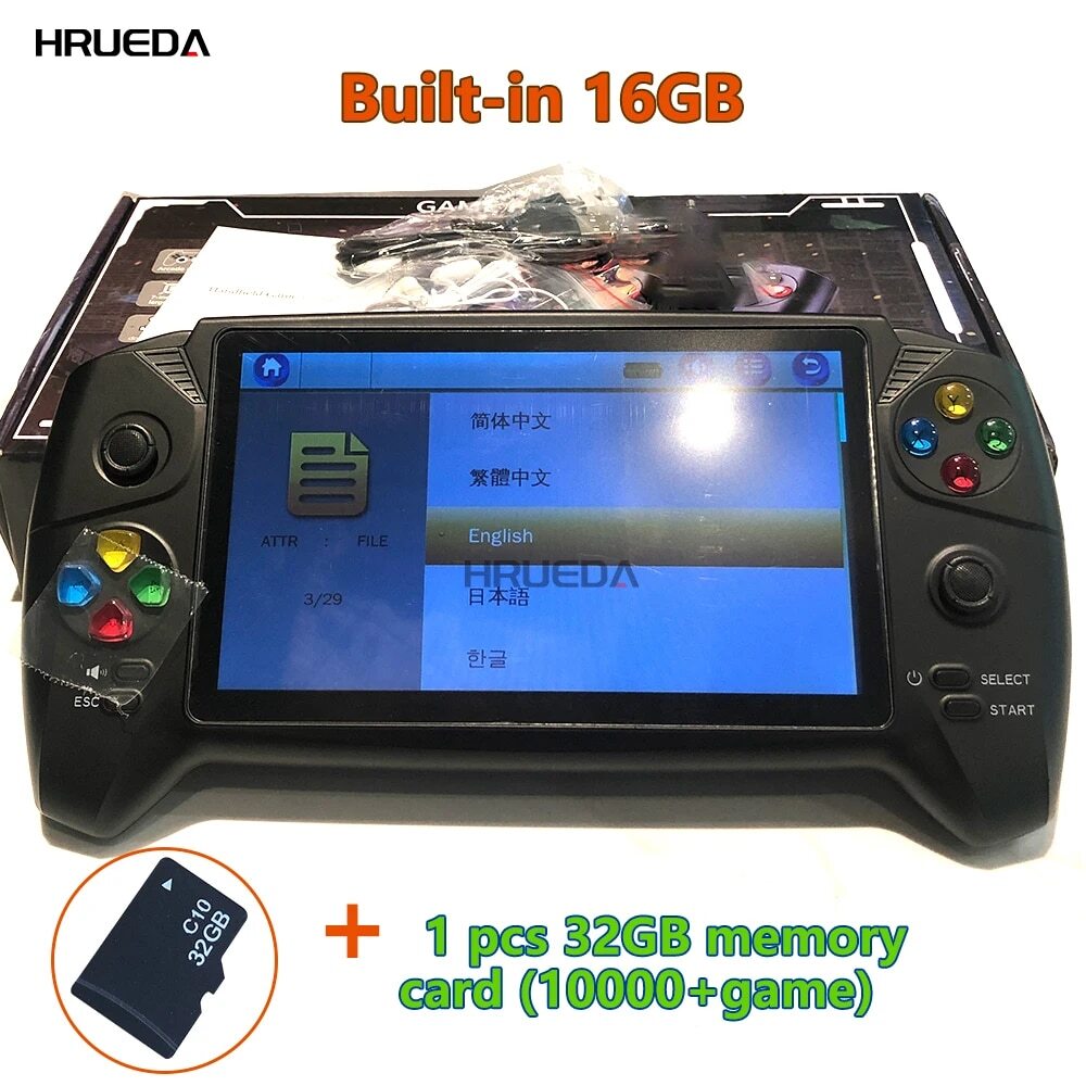 Retro Video Game Classic Console Portable 7 inch Game Screen Display 6000 Games