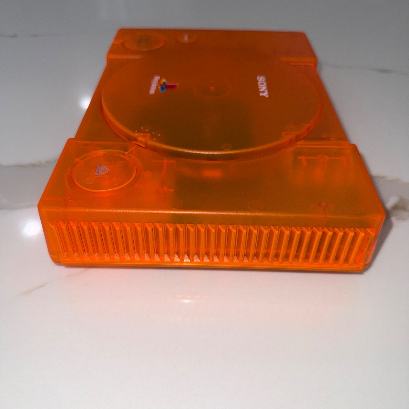 Sony PlayStation 1 Console (SCPH-5501) Bundle – Transparent Orange Clear Shell