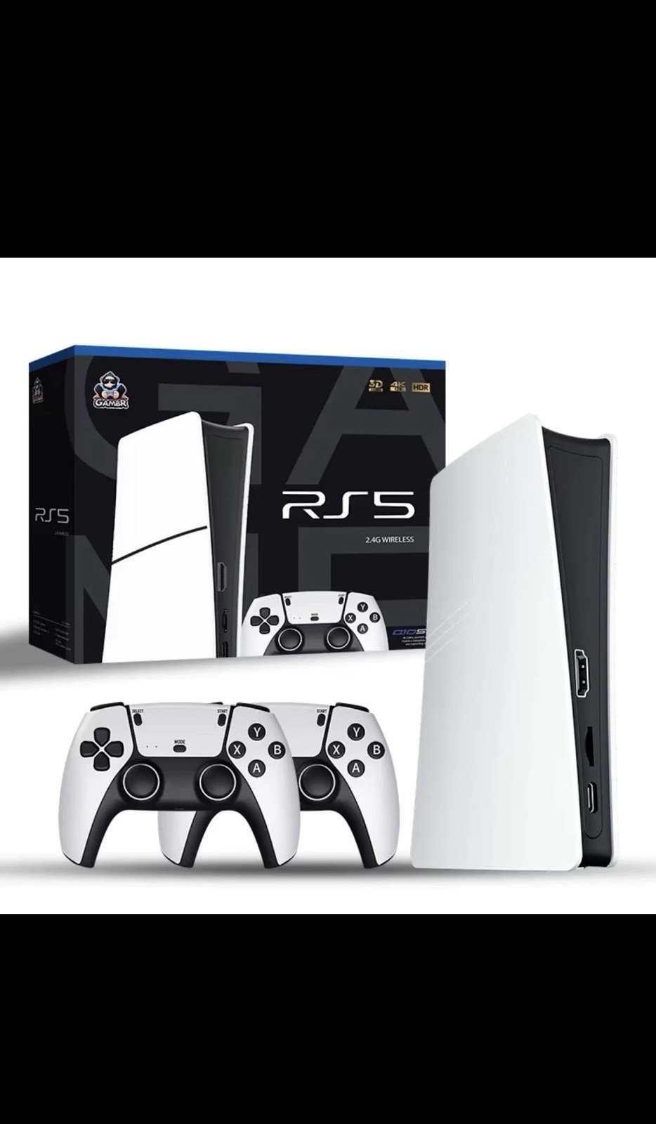 RS5 Game Console 2.4G BNIB 2 Wireless Controllers Pre Loaded Games