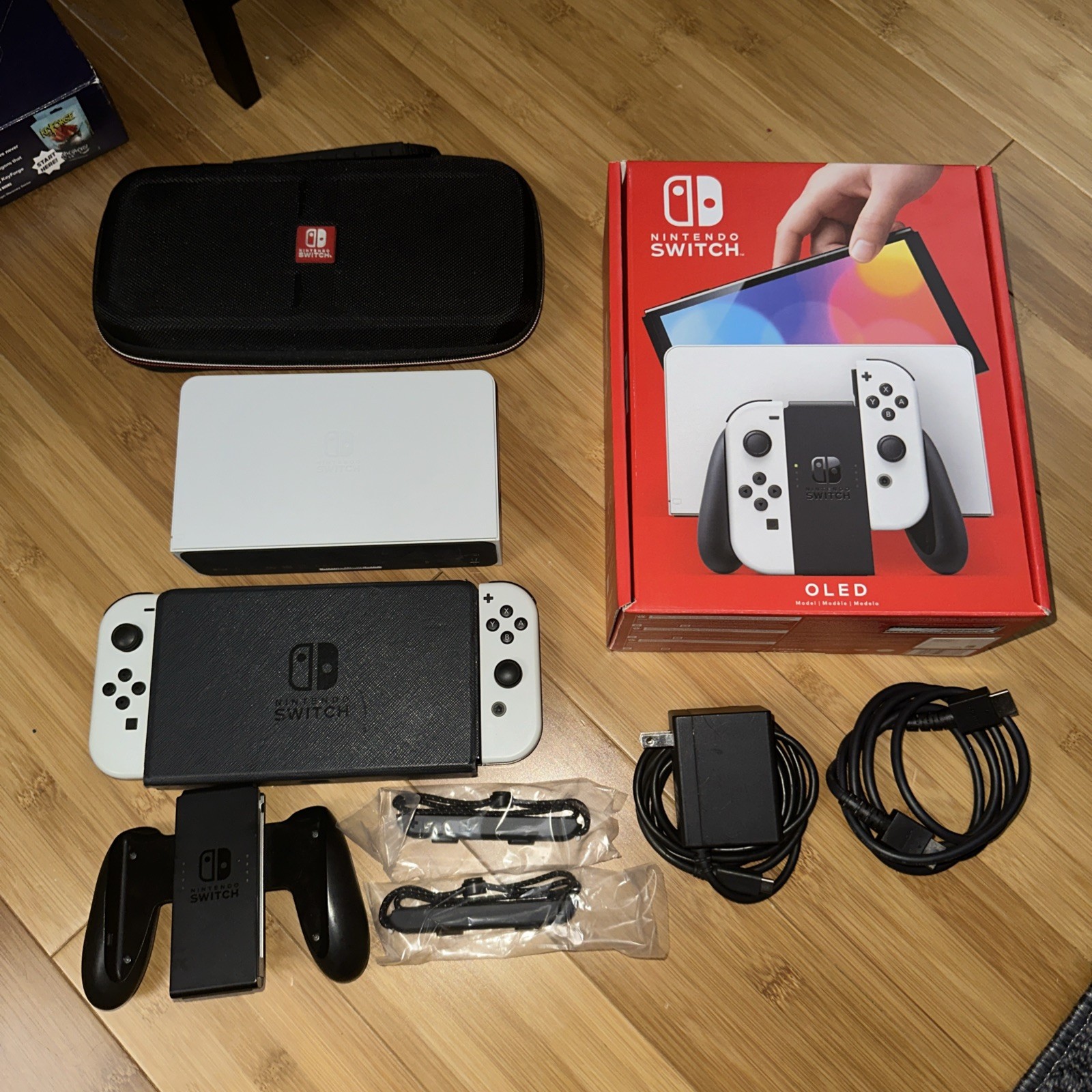 Nintendo Switch OLED Model HEG-001 Handheld Console – Complete in Box With Case