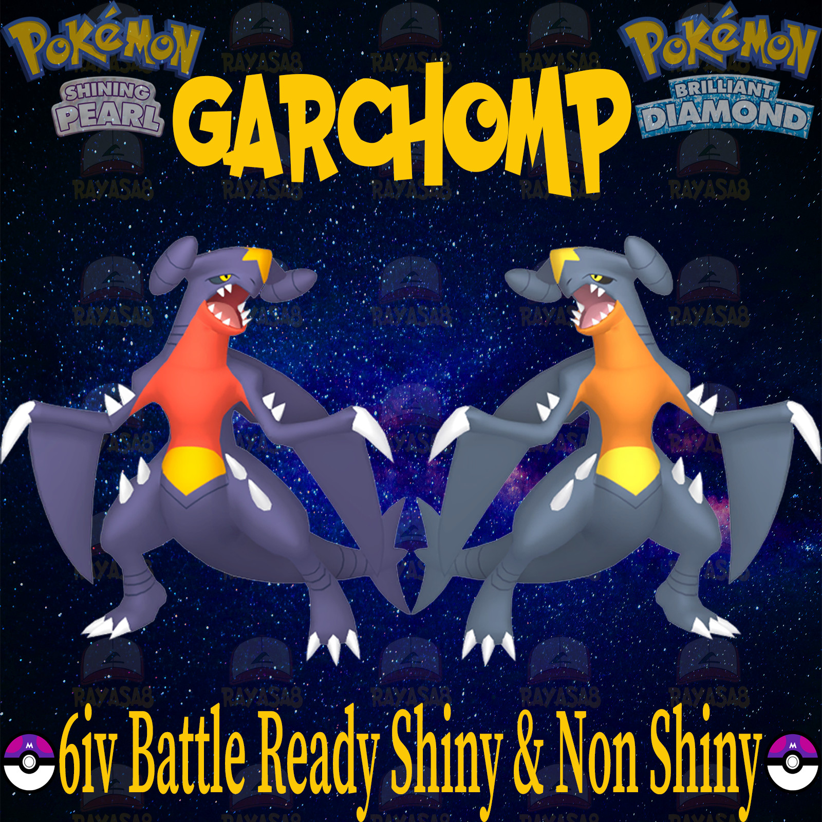 Shiny Garchomp Pokemon 6iv Non Shiny Brilliant Diamond and Shining Pearl