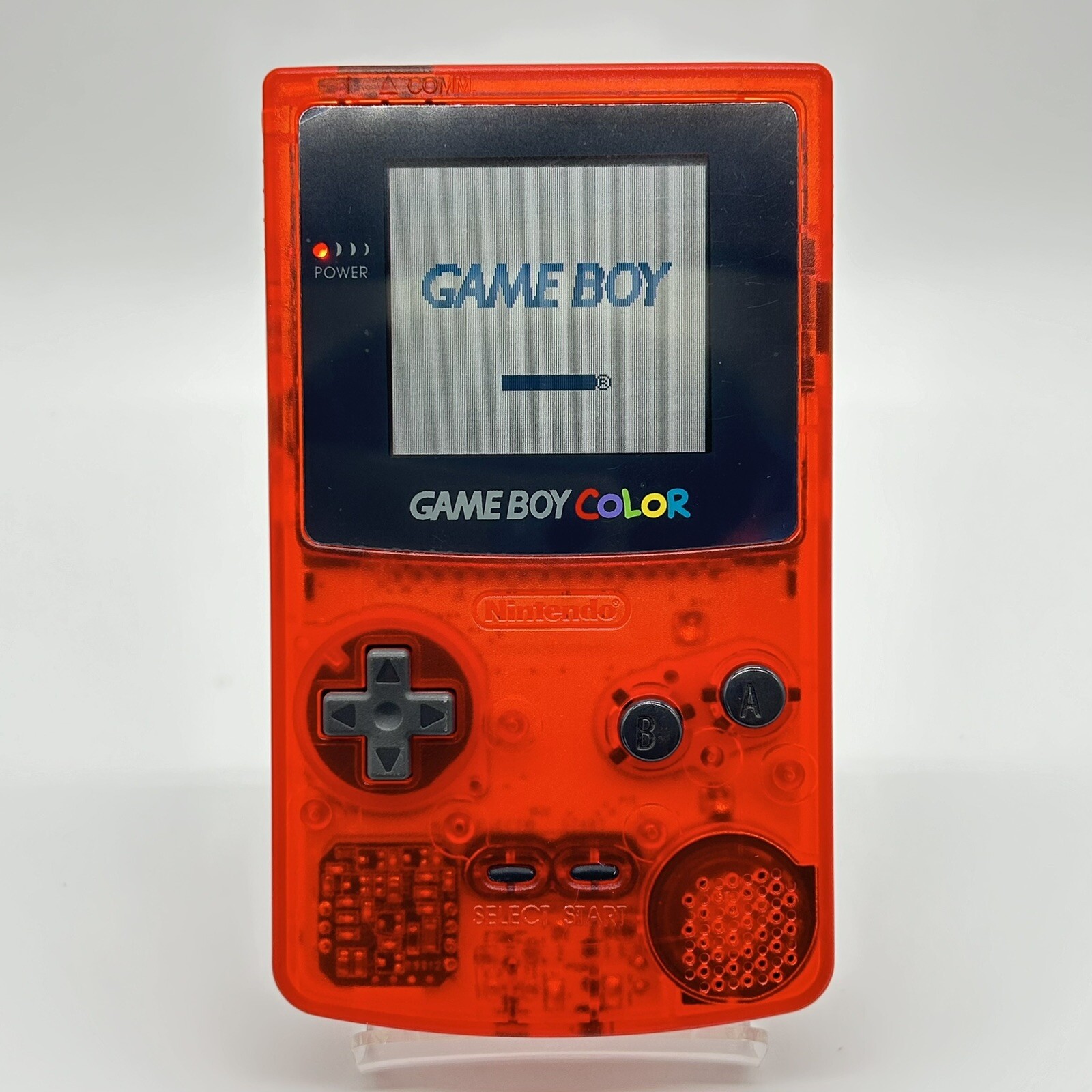 Costomized Gameboy Color Clear Red Handheld System Console New Shell & Screen!