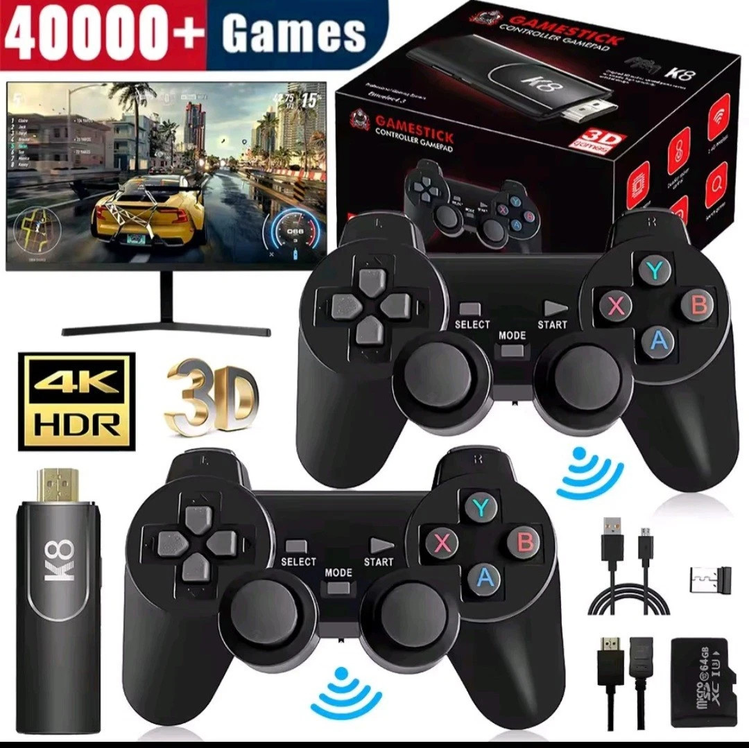 4K HD K8 Game pad 64G Retro Video Game Console 40000+ Game 40+ Emulator