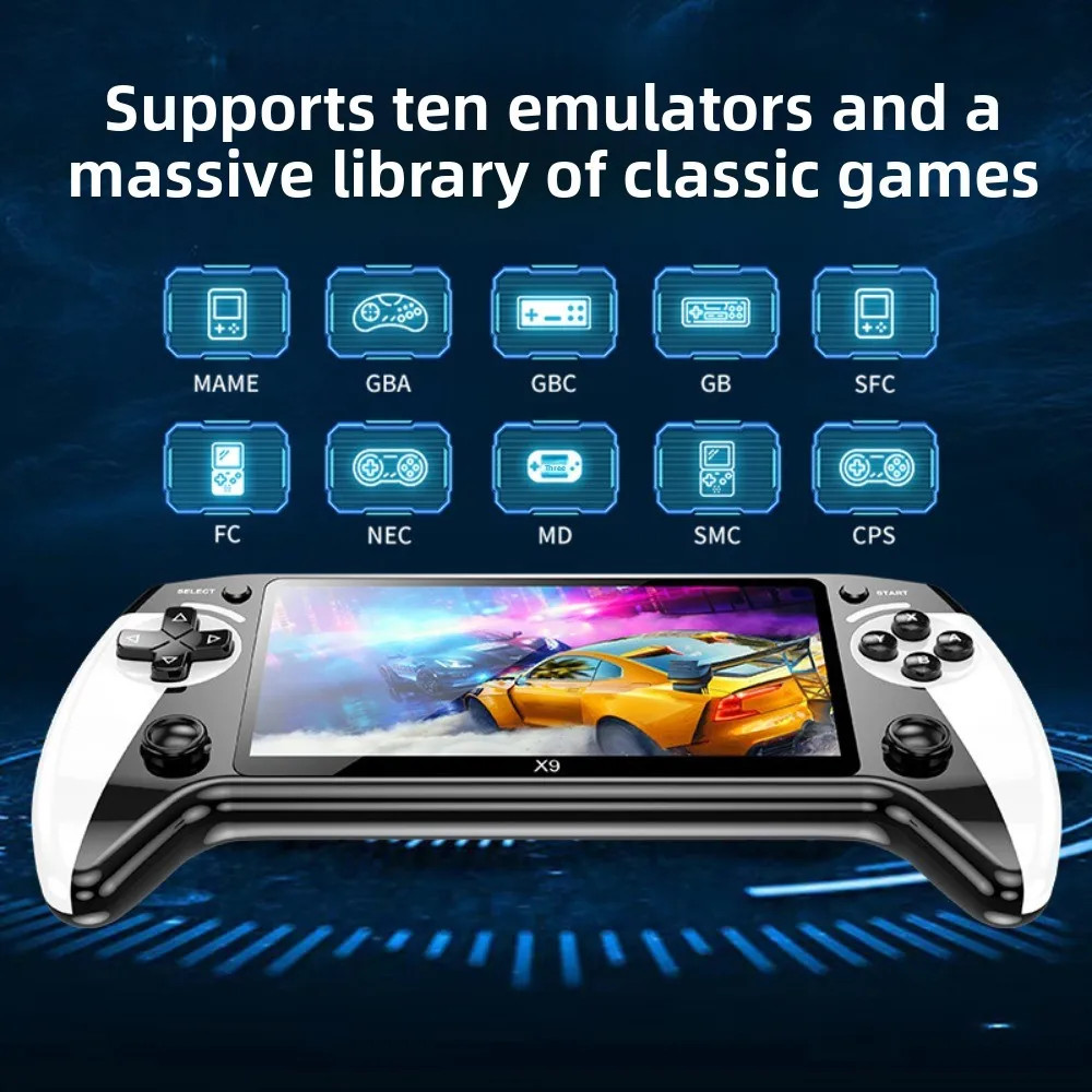 X9 Retro Handheld Game Console, Saker Game Console 5.5-Inch HD IPS Screen, 20000