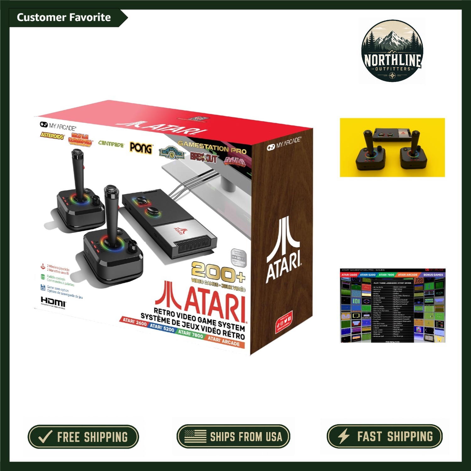 Atari Game Station Pro: Vintage Gaming Console with Wireless Joysticks & HDMI