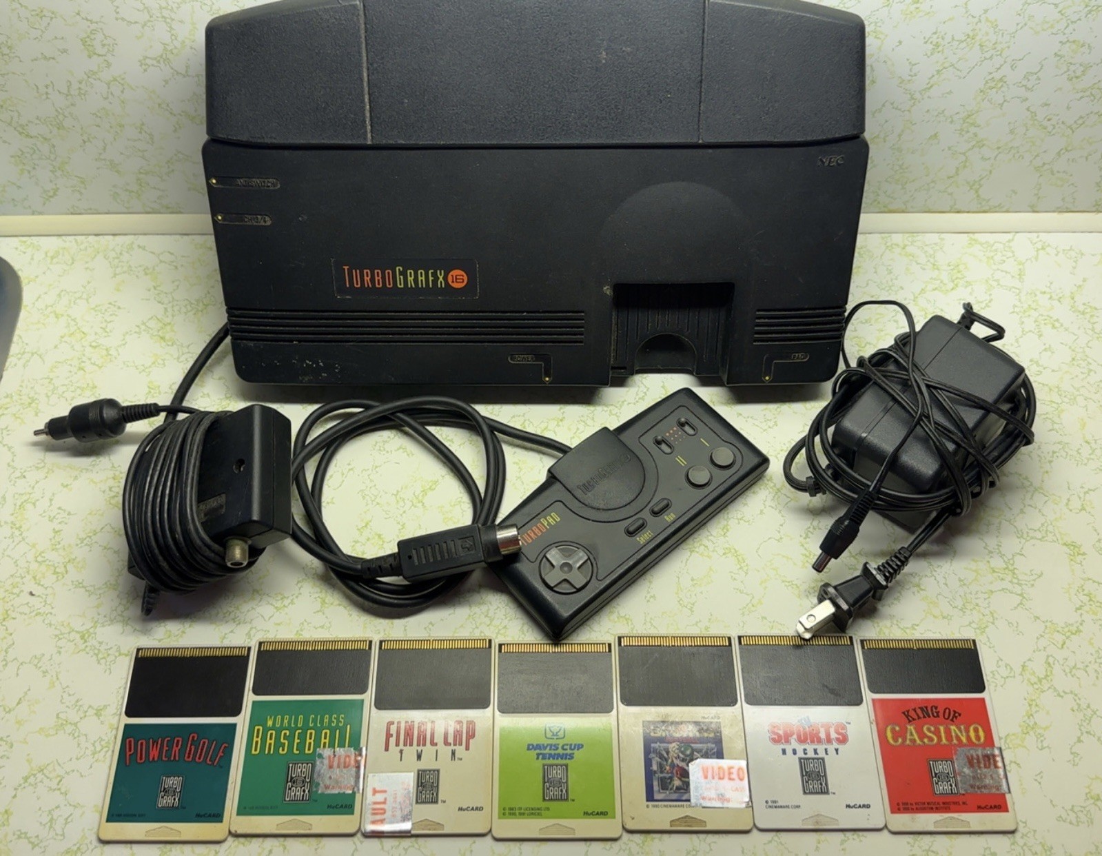 NEC Turbo Grafx-16 Console w/Cables & Controller-Tested comes with 7 games