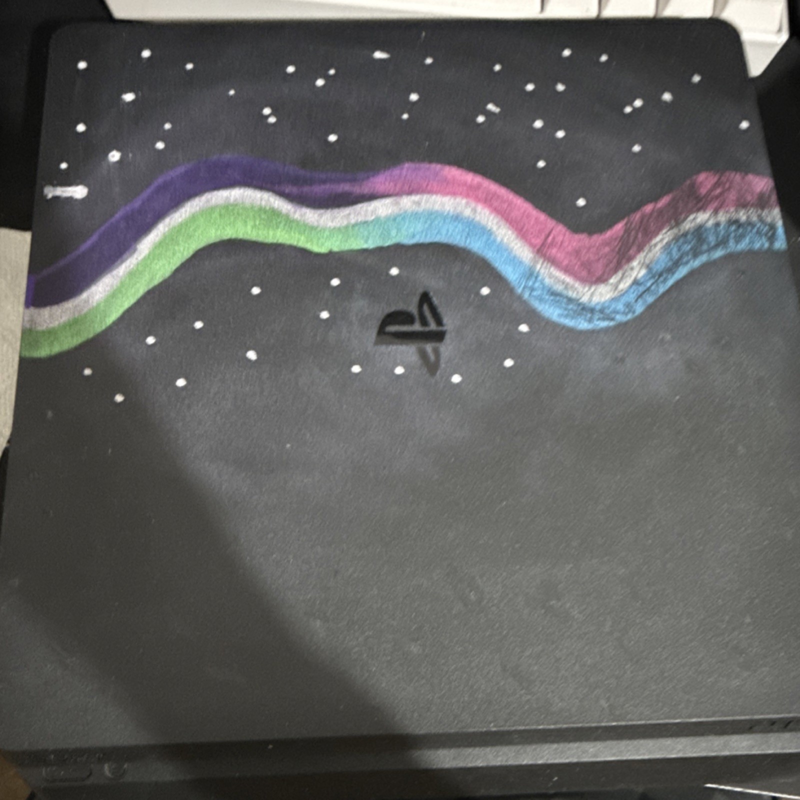 Sony PlayStation 4 Slim Custom Painted Black Multicolor Console MG377160727