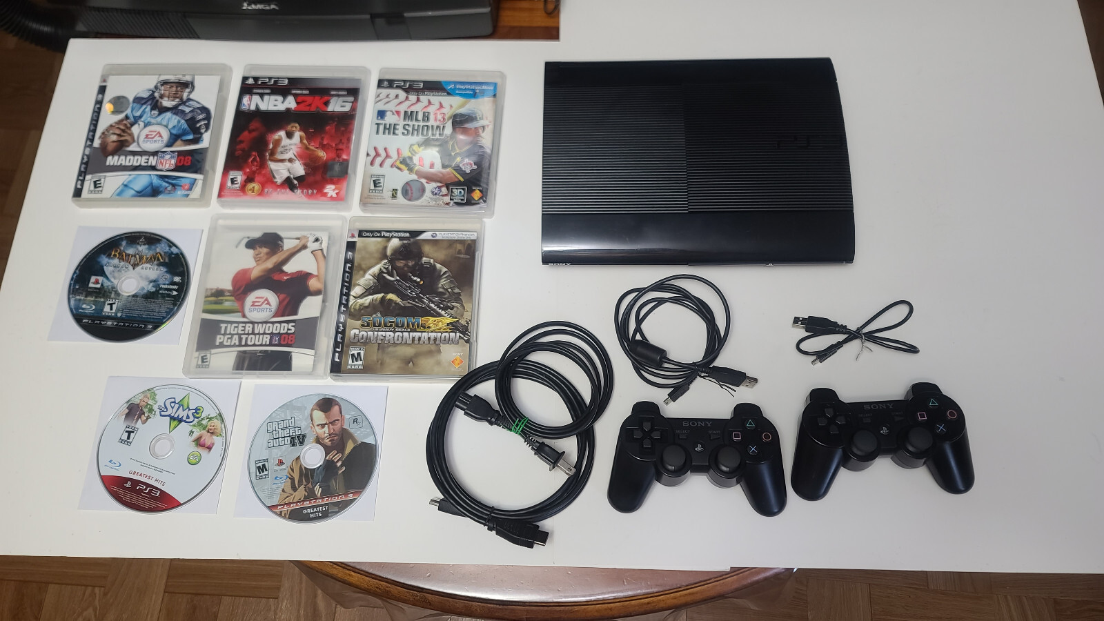 PlayStation 3 PS3 System with Console, Controllers, Cables and Games, Tested