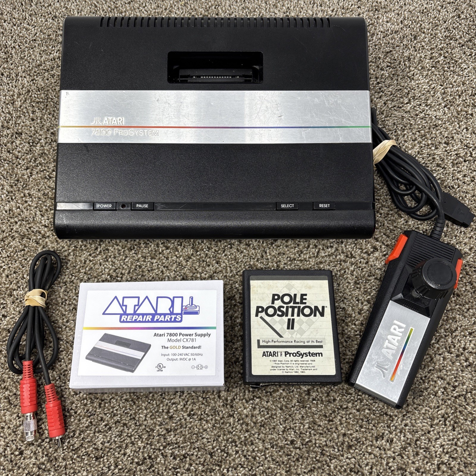 Atari 7800 Video Game Console With Controller Game TESTED New Power Supply