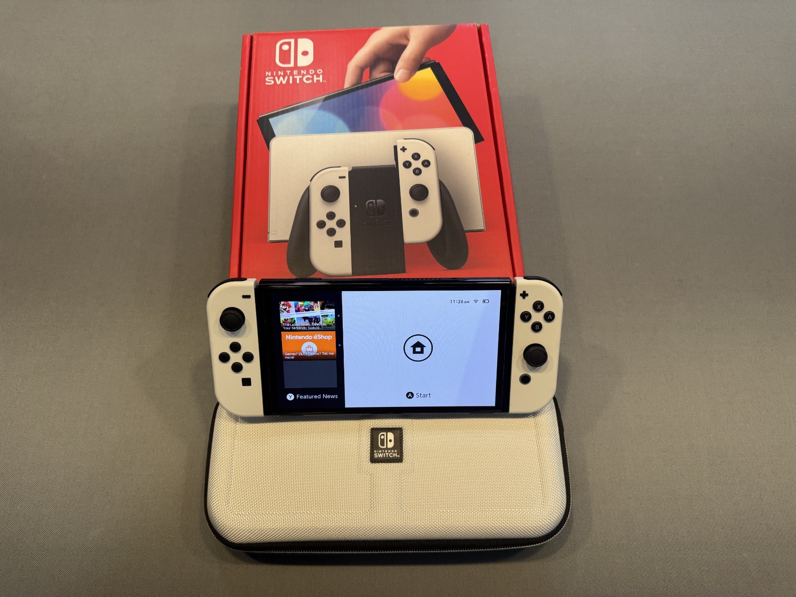 Nintendo Switch OLED 64GB HEG-001 with White Carry Case