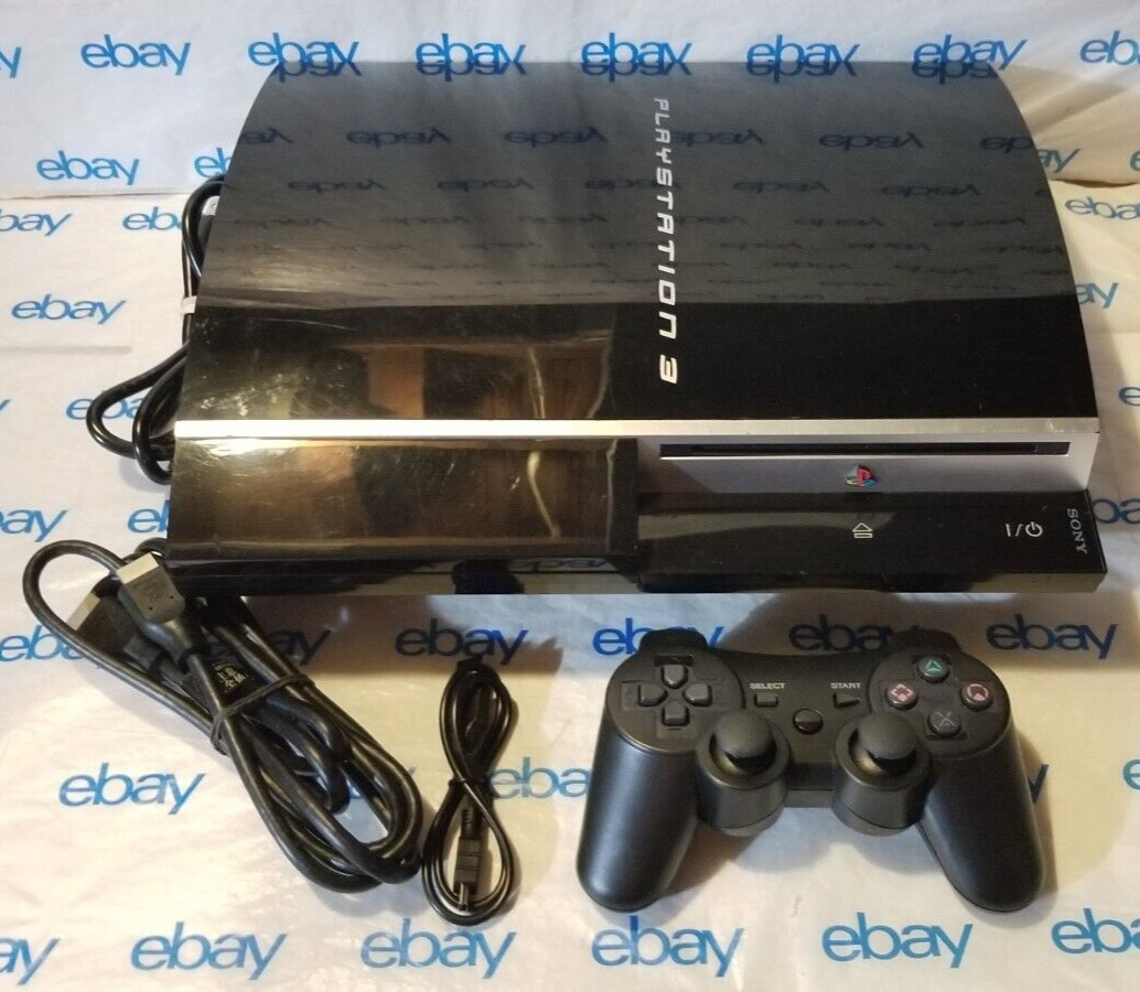 Sony PlayStation 3 80GB Console Black CECHK01 with Controller TESTED