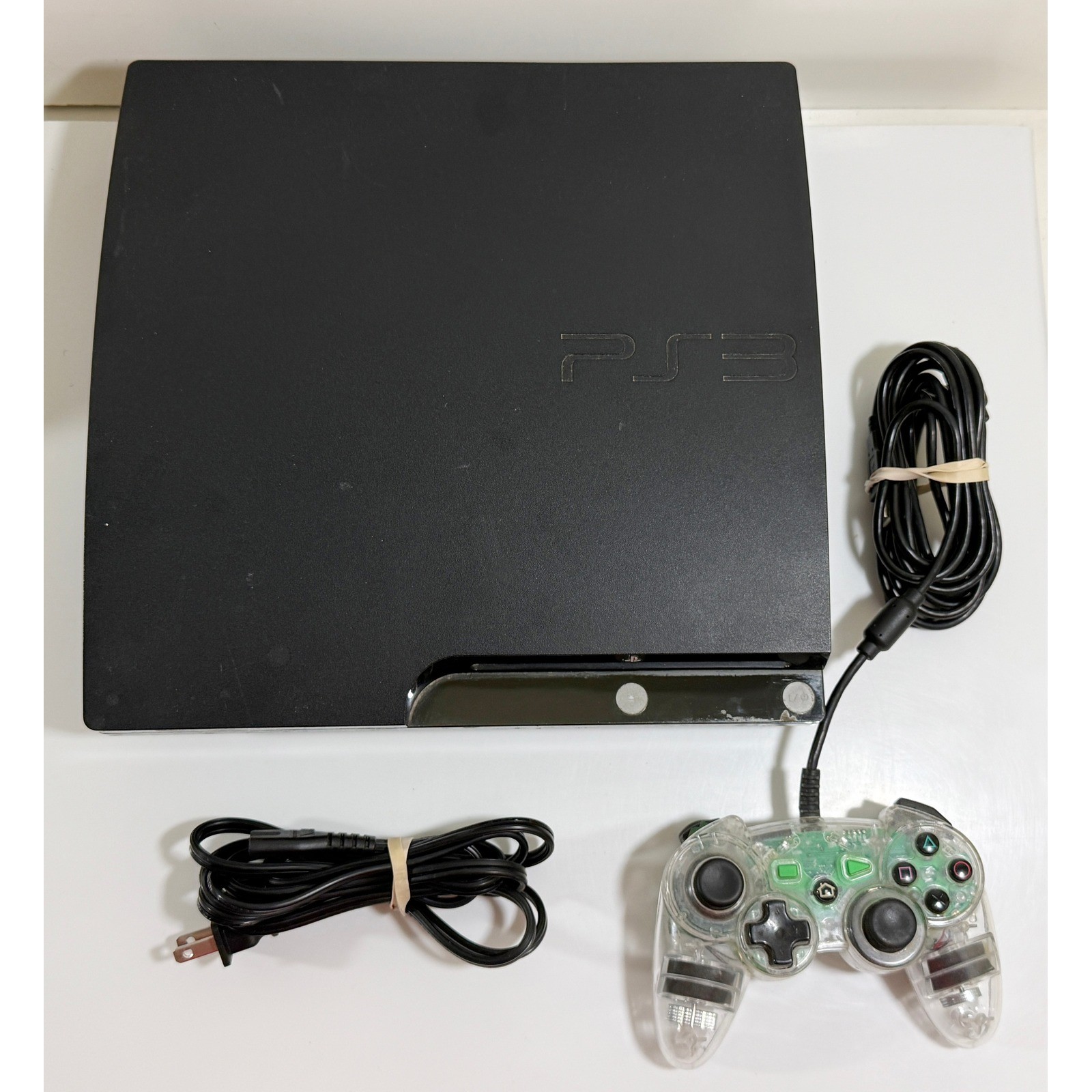 Sony PlayStation 3 Slim Console 120GB Black CECH-2001A Bundle Clear Controller