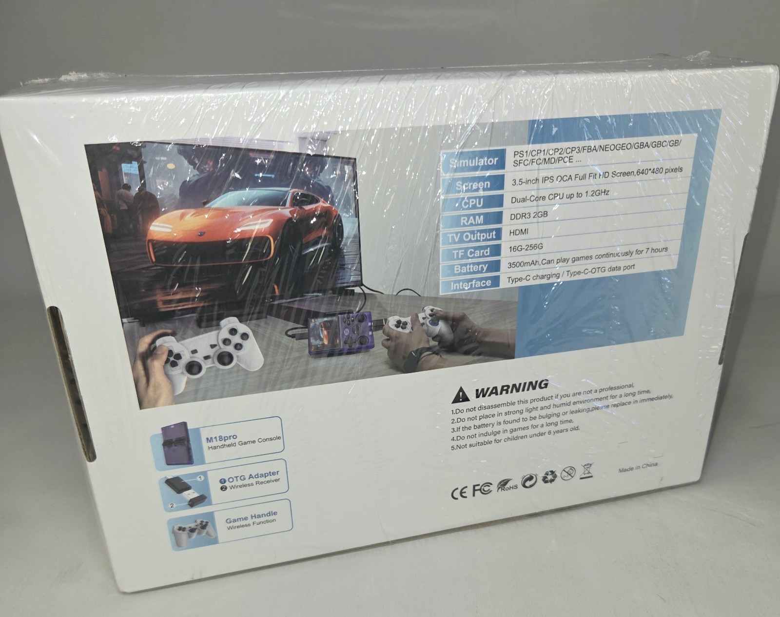 M18Pro Handheld Game Console With Wireless Controllers & HDMI Output 640×480 Hig