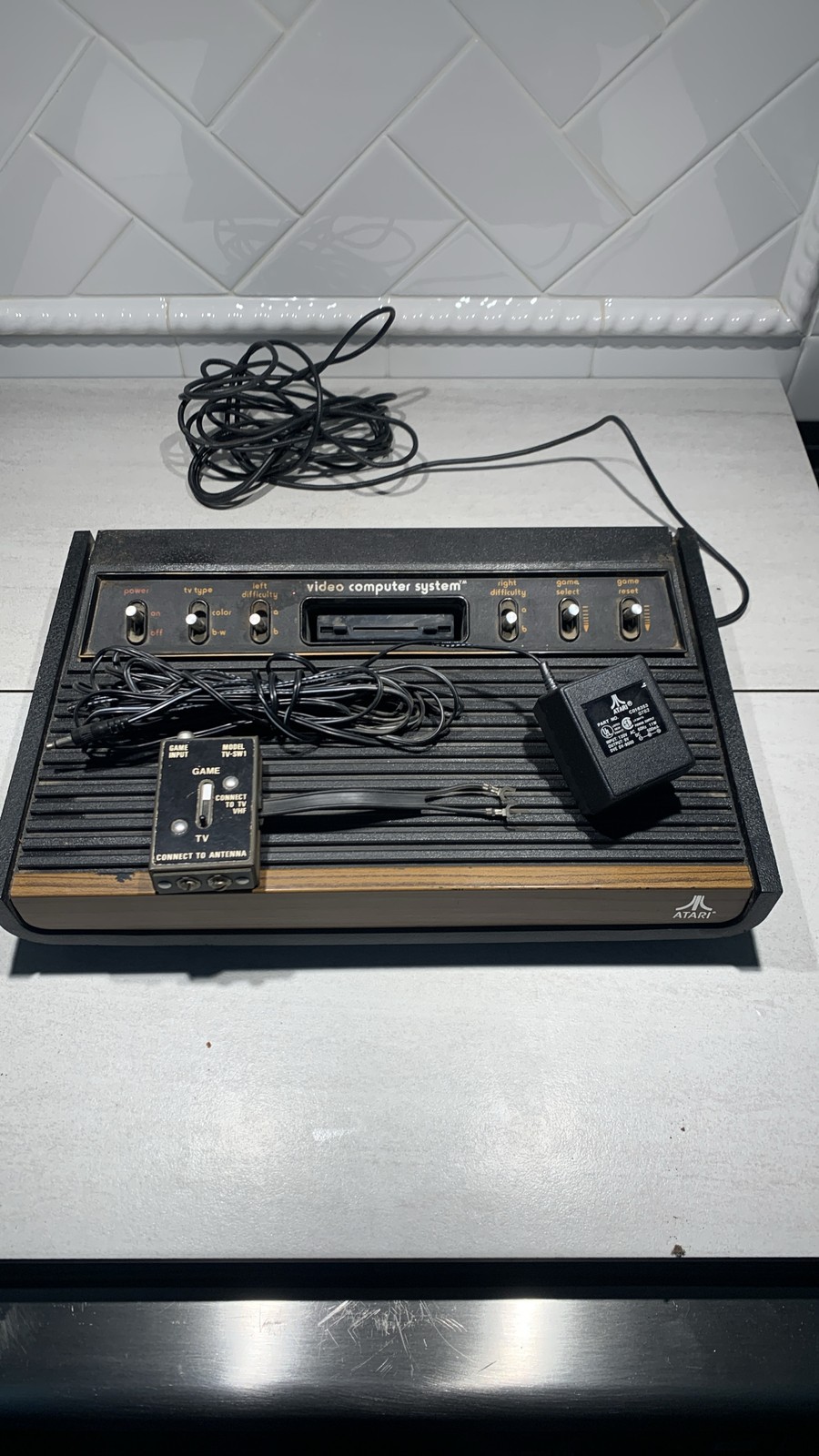 Atari 2600 Light Sixer Woodgrain Console Switch Box Power Supply