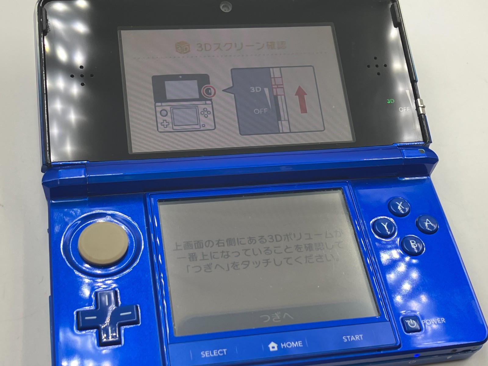 Nintendo 3DS Console Cobalt Blue w/Mario Pen ＆& Cartridge & SD Charger Japanese