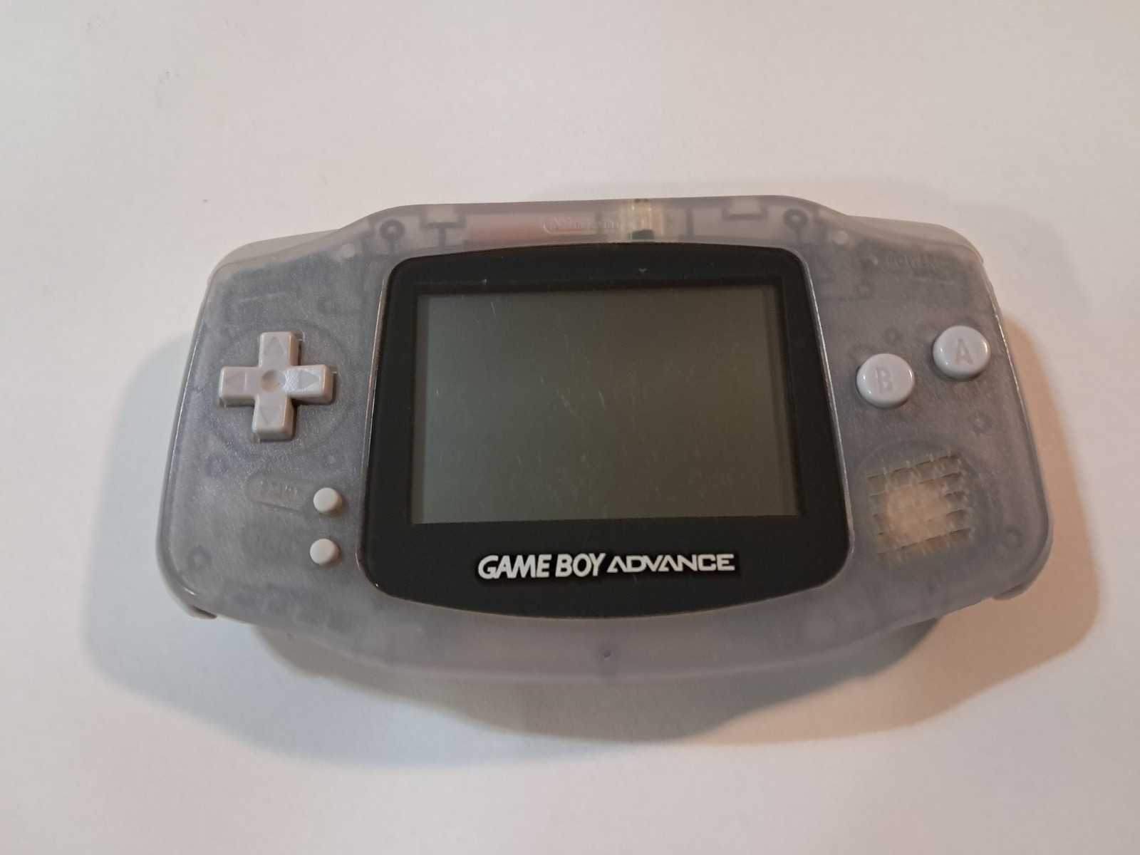 Working Nintendo Game Boy Advance GBA – Clear Glacier – w/ game included